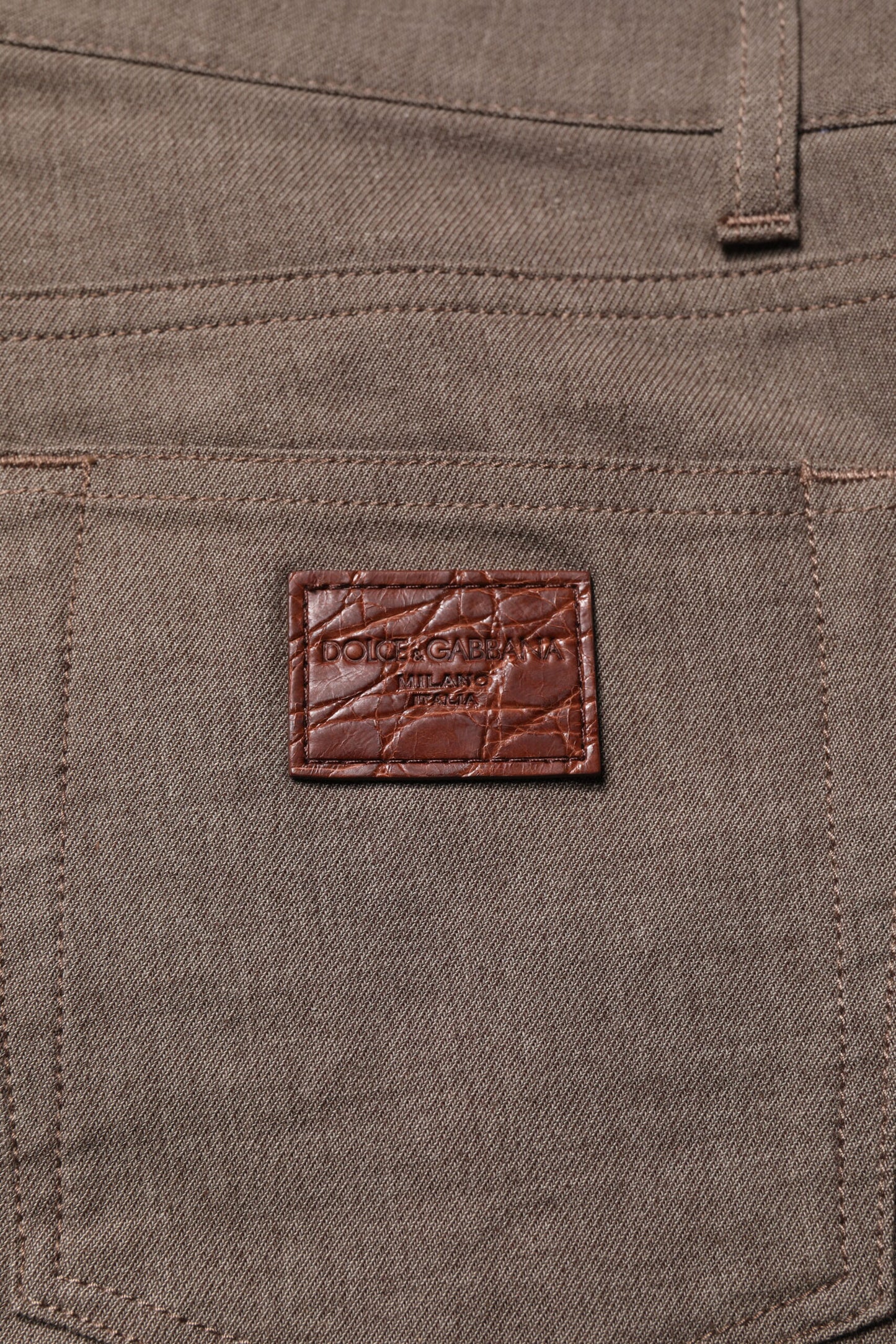 Dolce & Gabbana Brown Cotton Stretch Chino Pants Dolce & Gabbana
