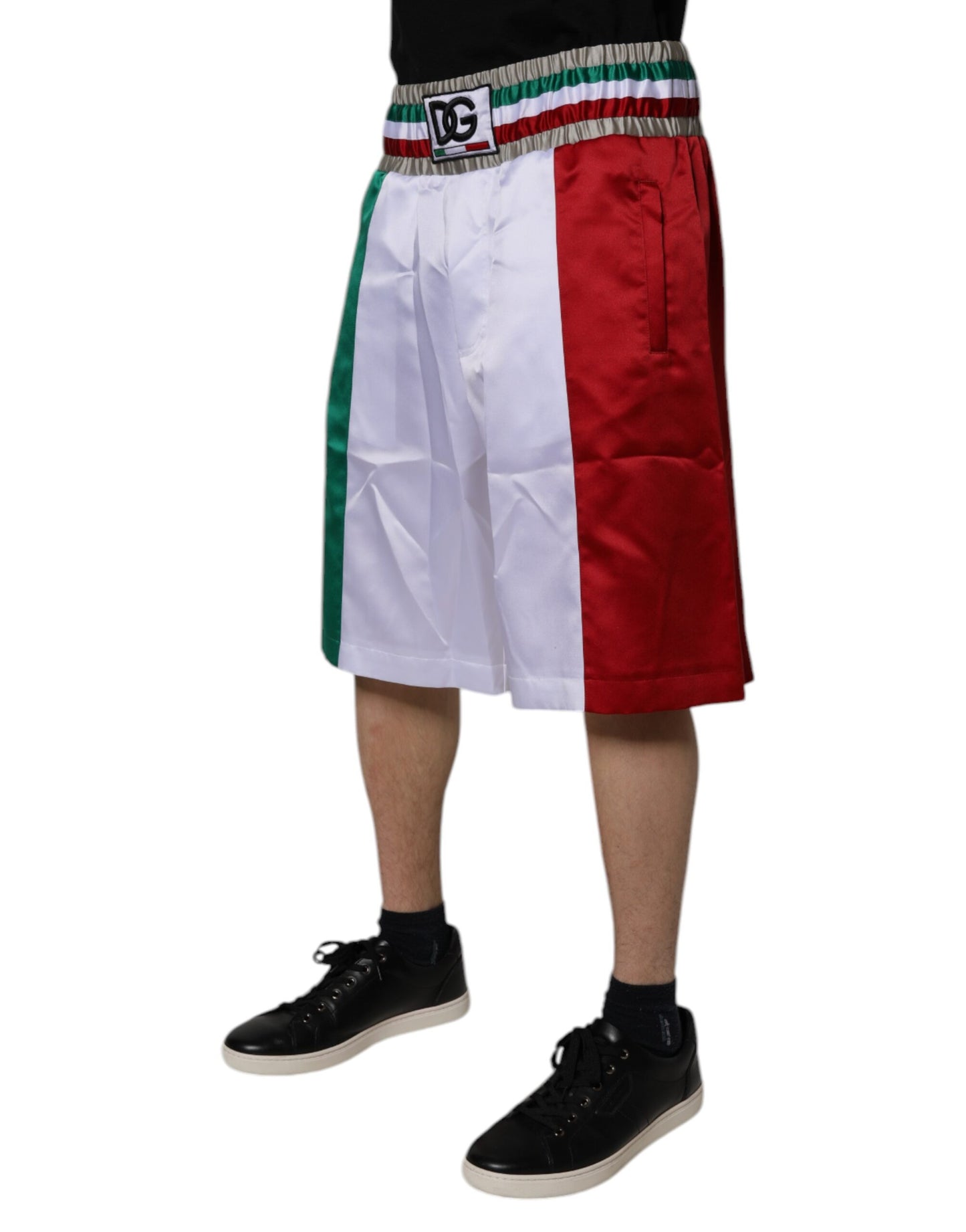 Dolce & Gabbana Multicolor Italia Polyester Bermuda Shorts Dolce & Gabbana