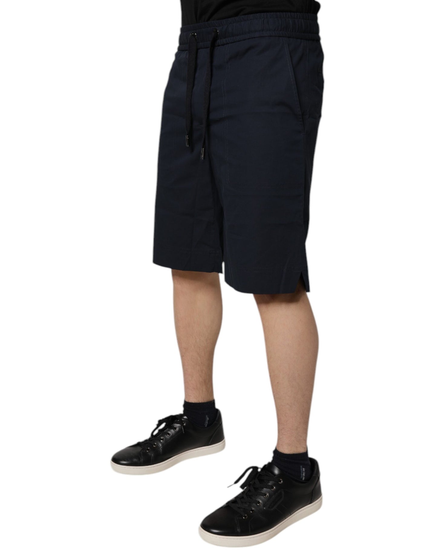 Dolce & Gabbana Dark Blue Cotton Bermuda Sweatshorts Shorts Dolce & Gabbana