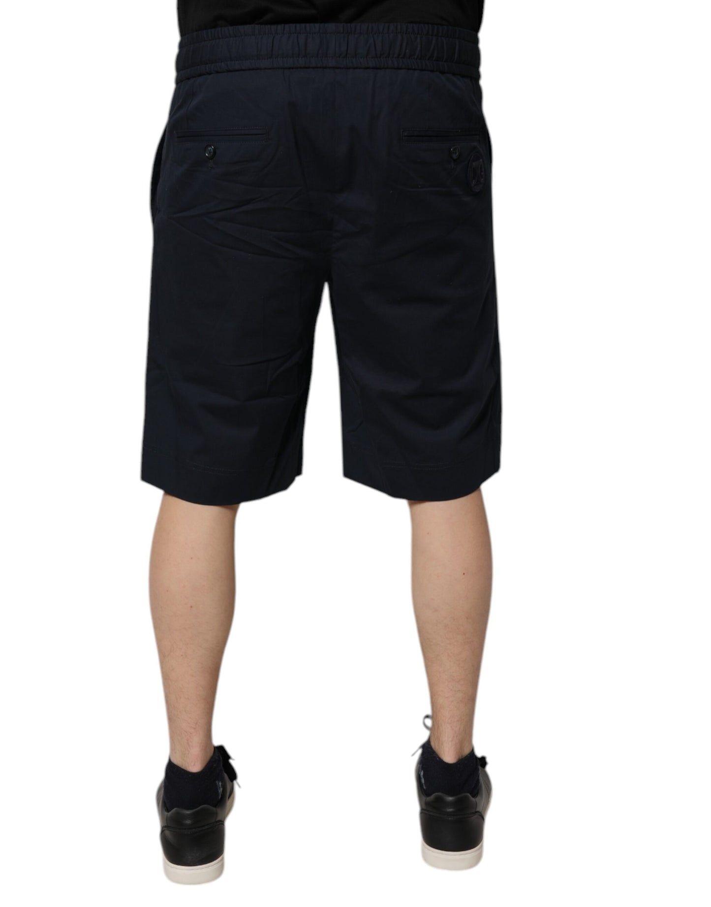 Dolce & Gabbana Dark Blue Cotton Bermuda Sweatshorts Shorts Dolce & Gabbana