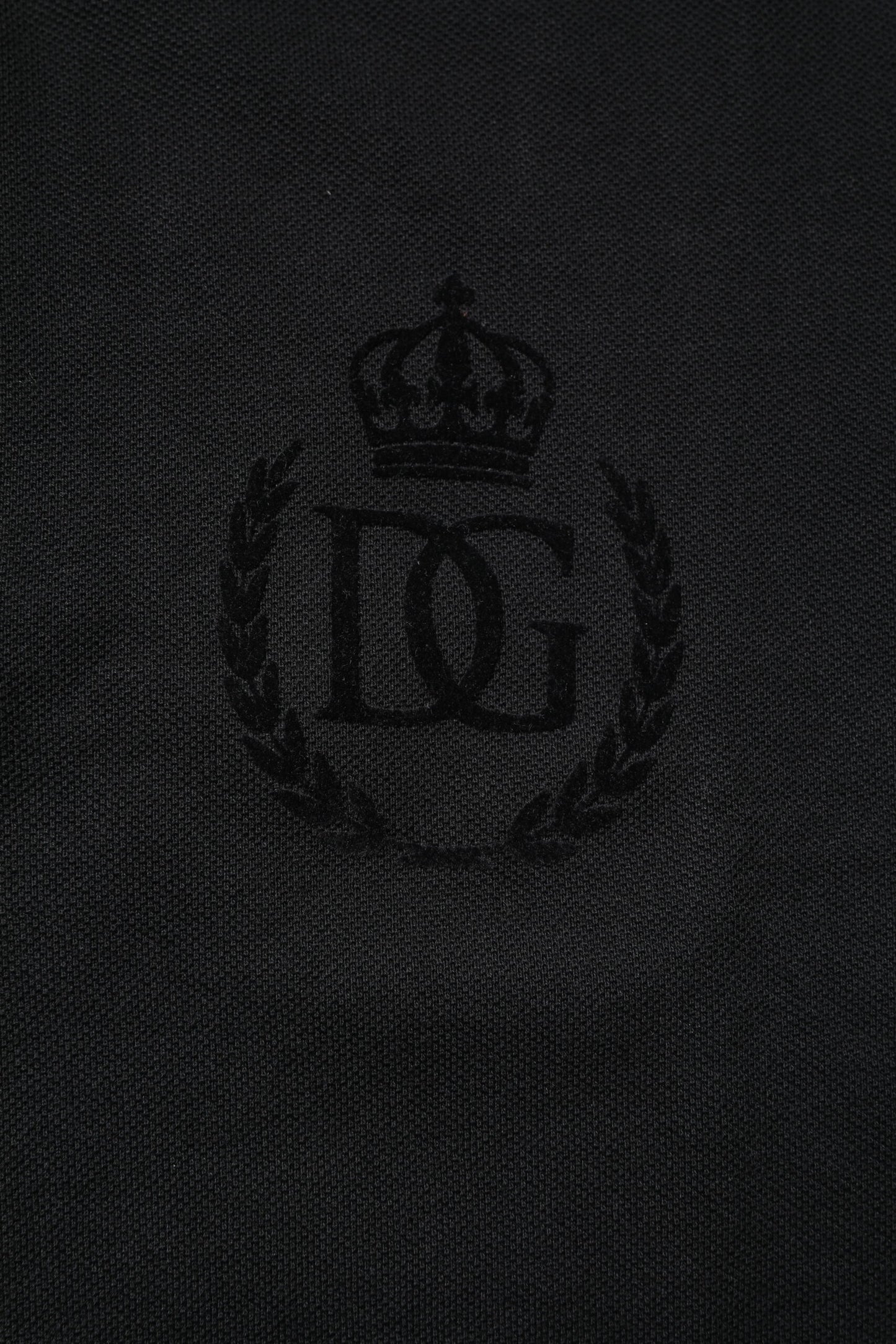 Dolce & Gabbana Black Cotton DG Logo Collared Polo T-shirt Dolce & Gabbana