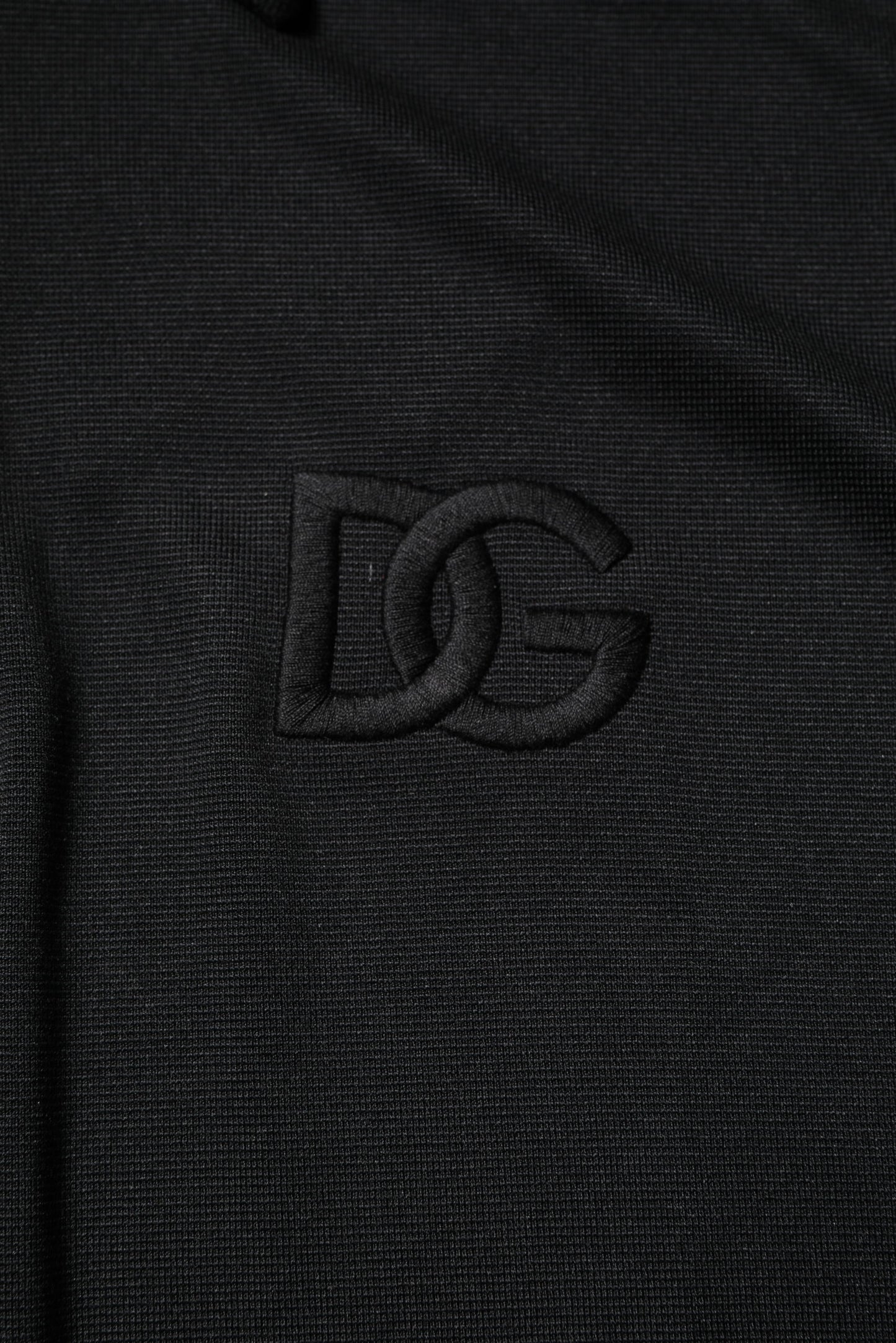 Dolce & Gabbana Black Polyester DG Logo Collared Polo T-shirt Dolce & Gabbana