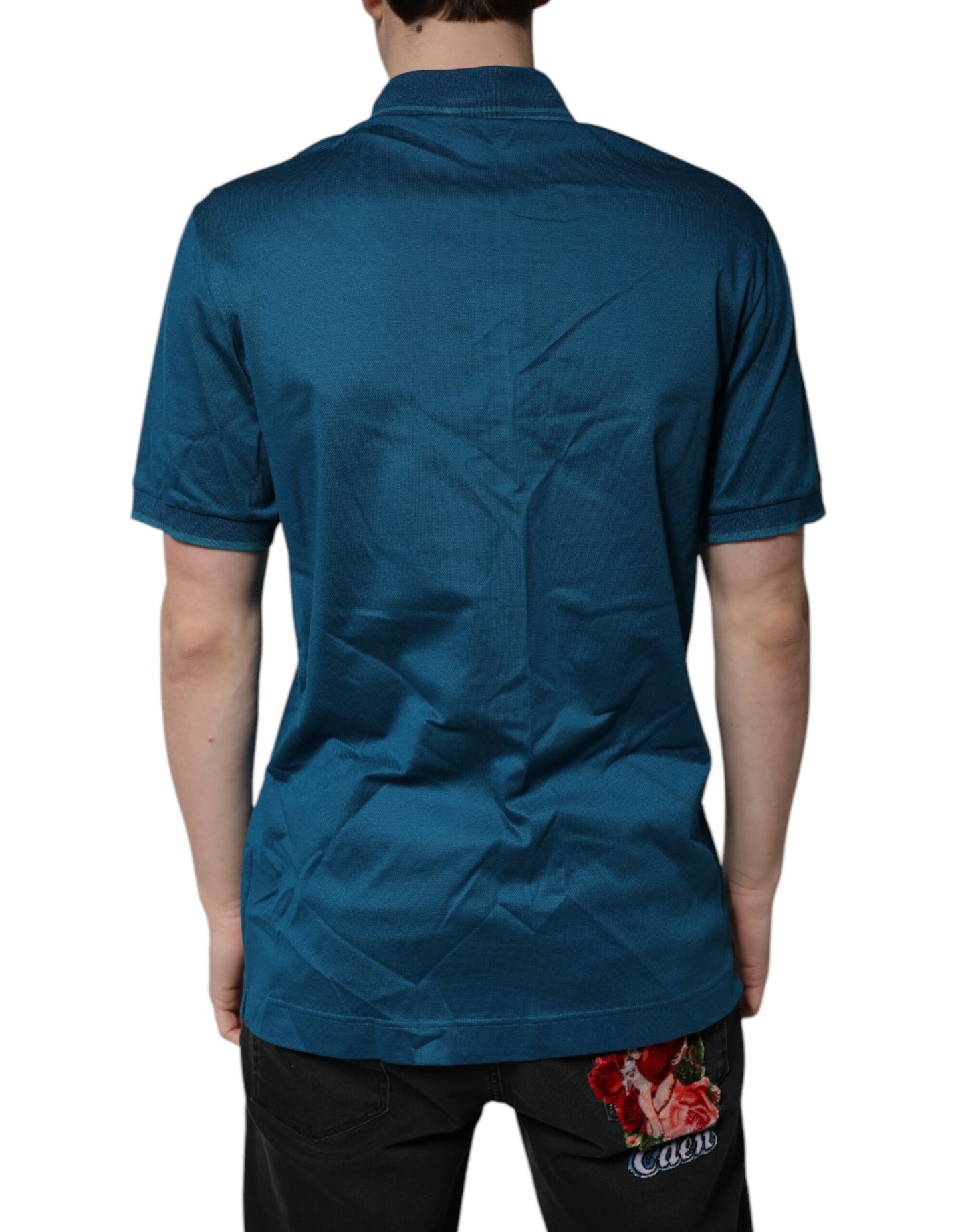 Dolce & Gabbana Blue Logo Cotton Men Polo Shirt T-shirt Dolce & Gabbana