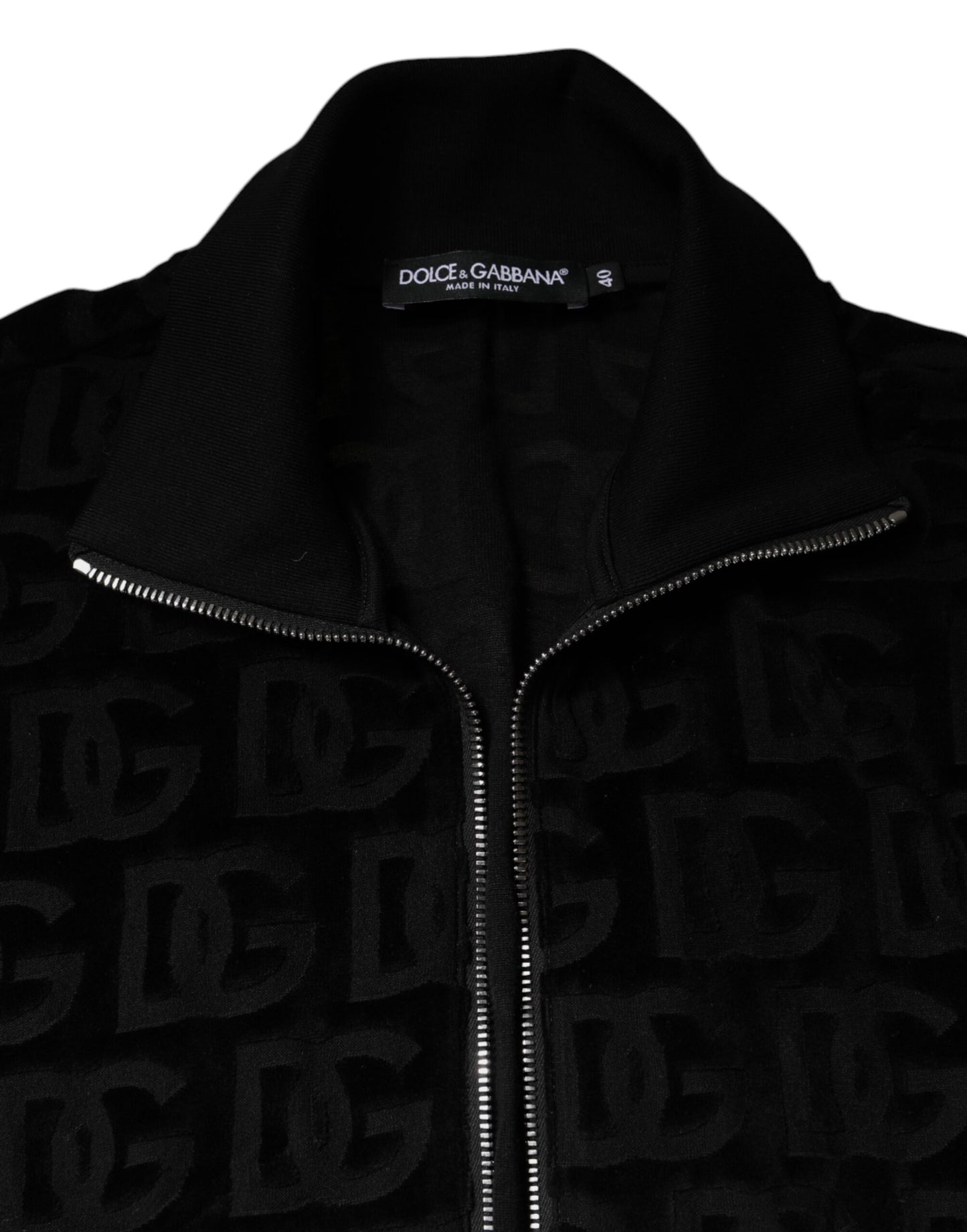 Dolce & Gabbana Black Logo Monogram Full Zip Bomber Jacket Dolce & Gabbana