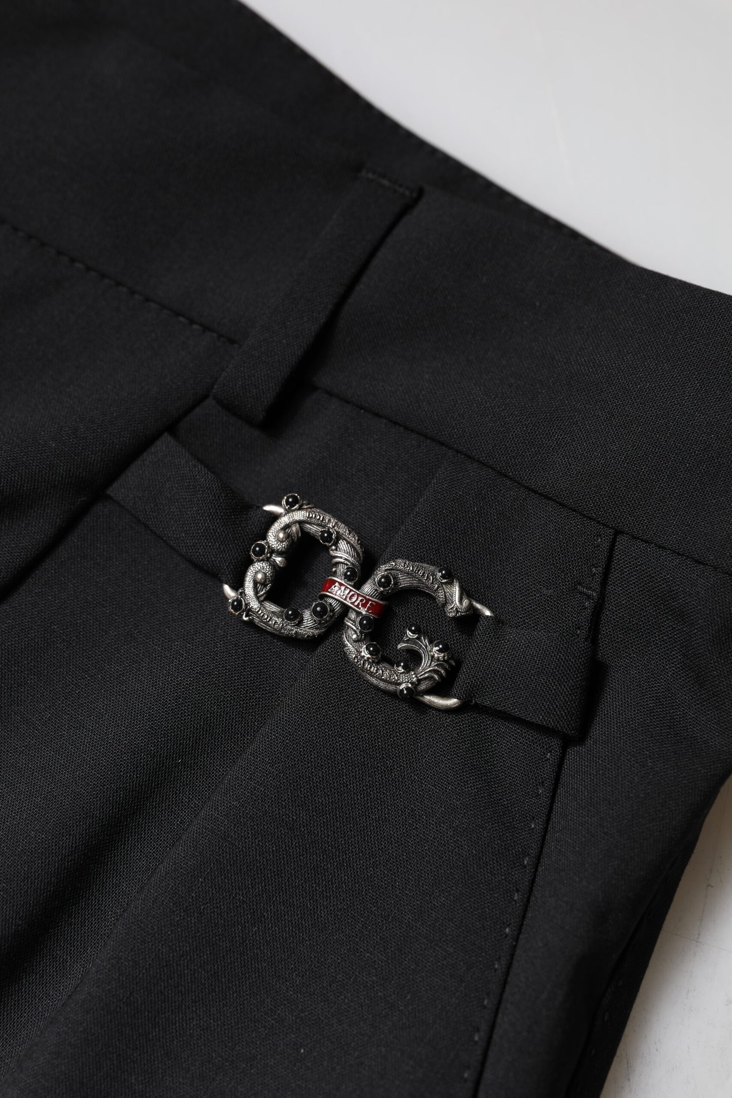Dolce & Gabbana Black Polyester High Waist Dress Pants Dolce & Gabbana