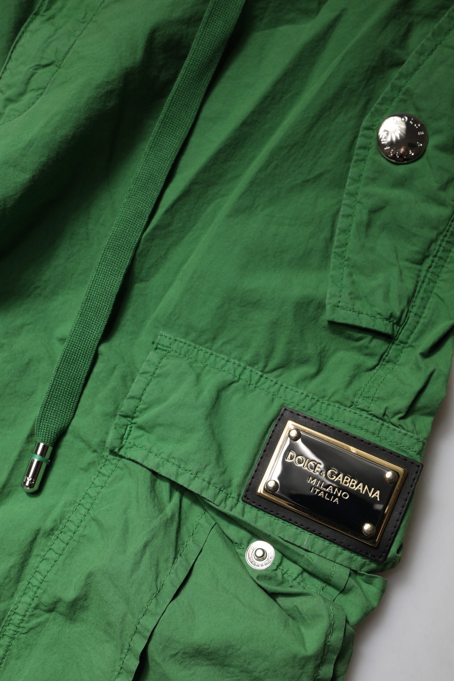 Dolce & Gabbana Green Cotton High Waist Cargo Pants Dolce & Gabbana