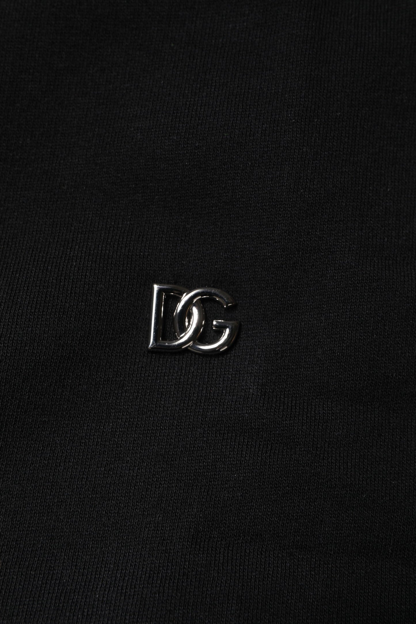 Dolce & Gabbana Black Cotton Crew Neck Sweatshirt Sweater Dolce & Gabbana