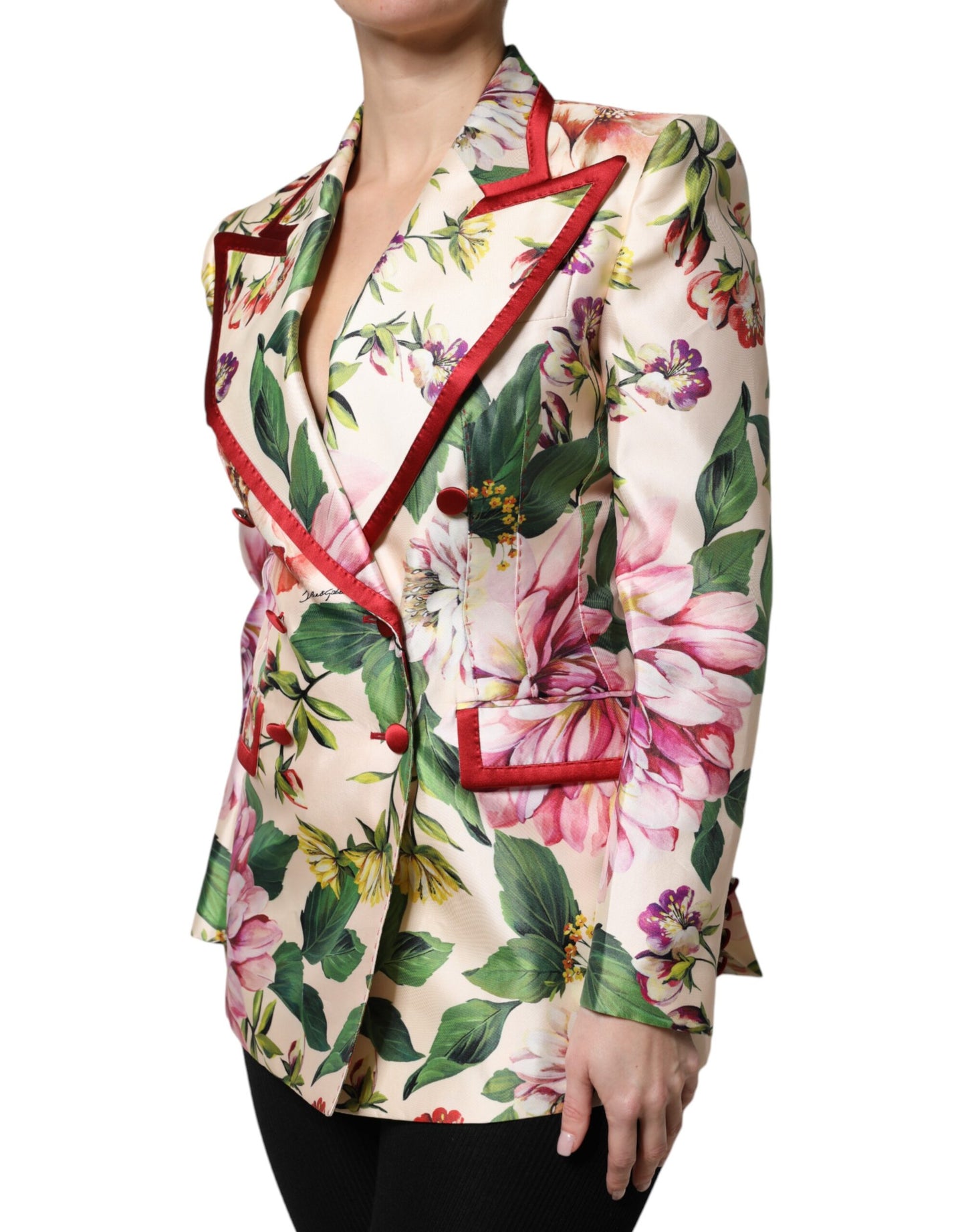 Dolce & Gabbana Multicolor Floral Double Breasted Jacket Dolce & Gabbana