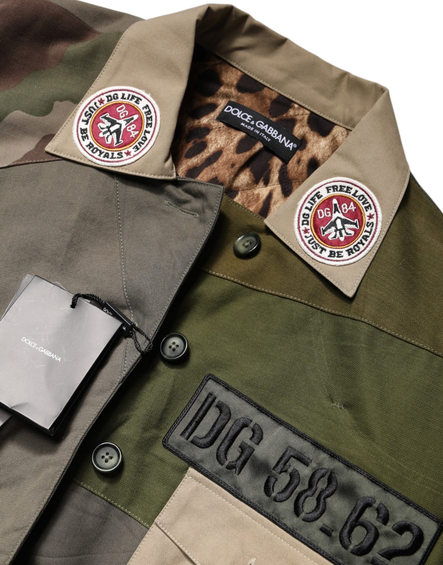 Dolce & Gabbana Military Green Cotton Button Down Jacket Dolce & Gabbana