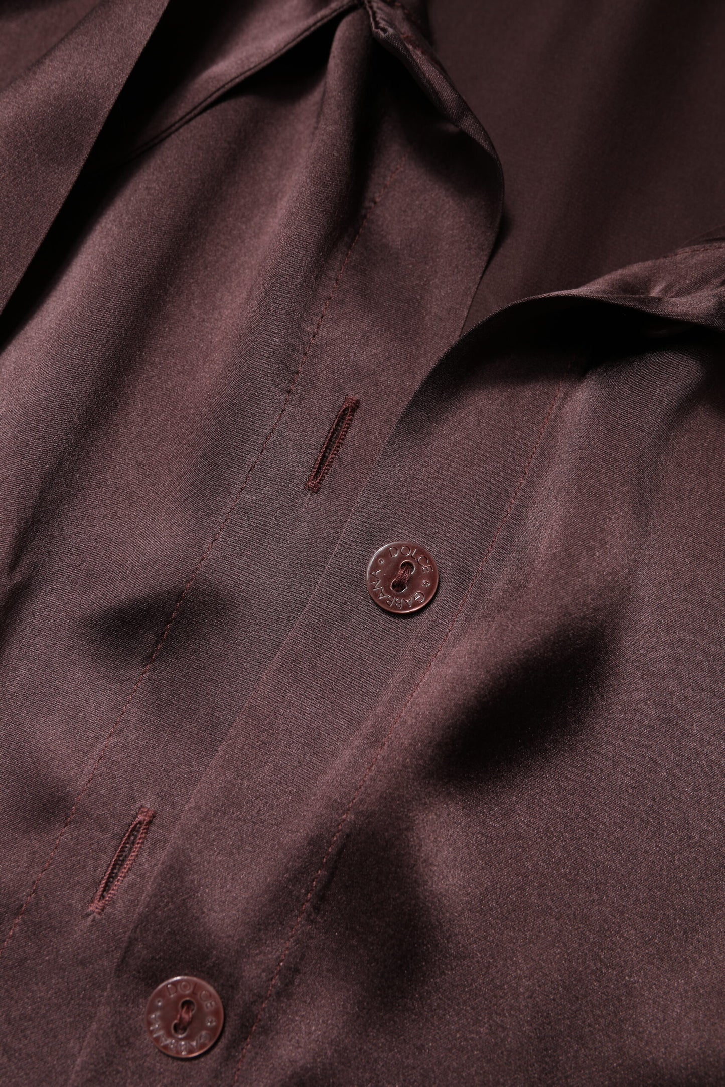 Dolce & Gabbana Brown Ascot Collar Long Sleeve Blouse Top Dolce & Gabbana