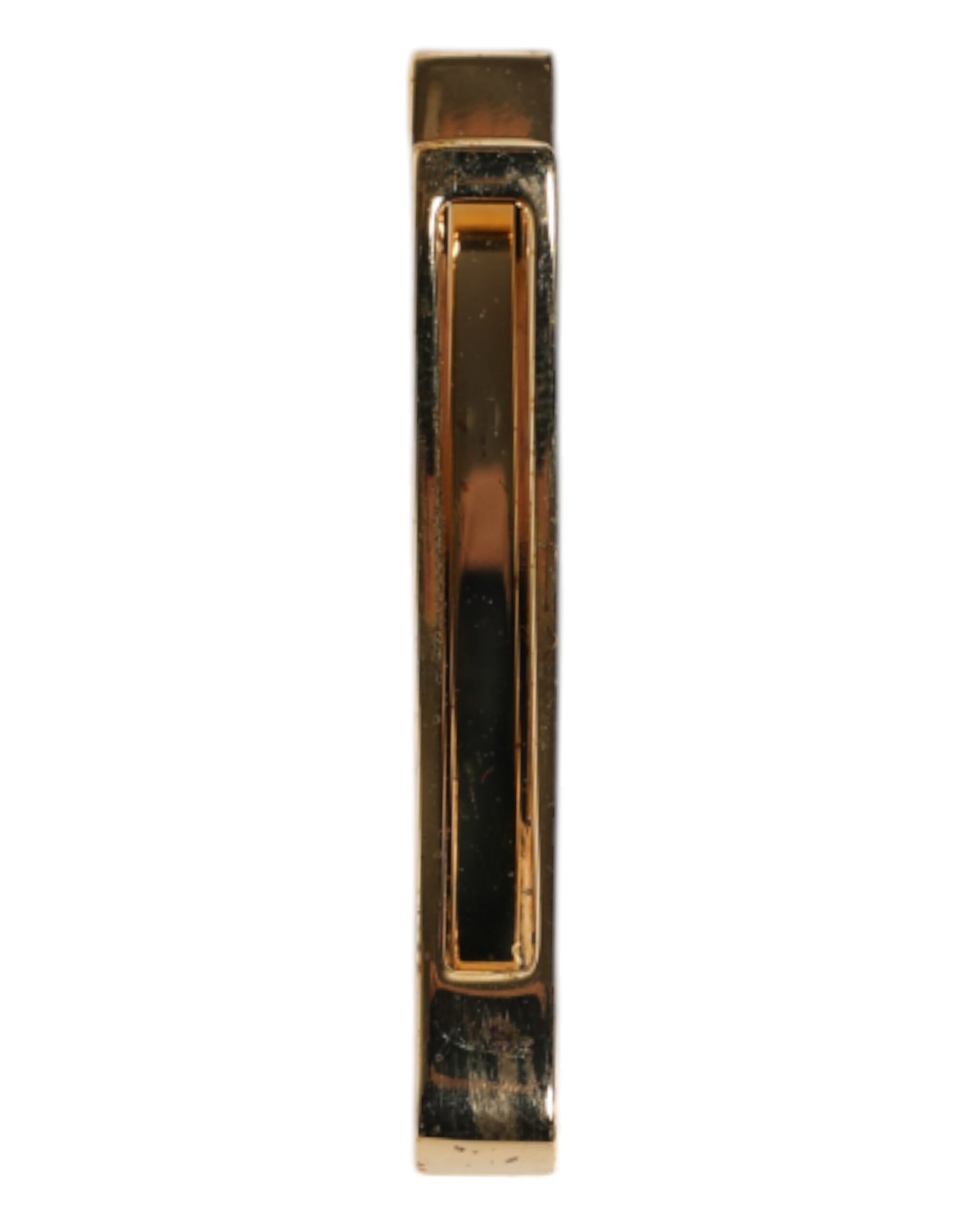 Dolce & Gabbana Gold Tone Brass Crystal Branded Accessory Tie Clip Bar Dolce & Gabbana