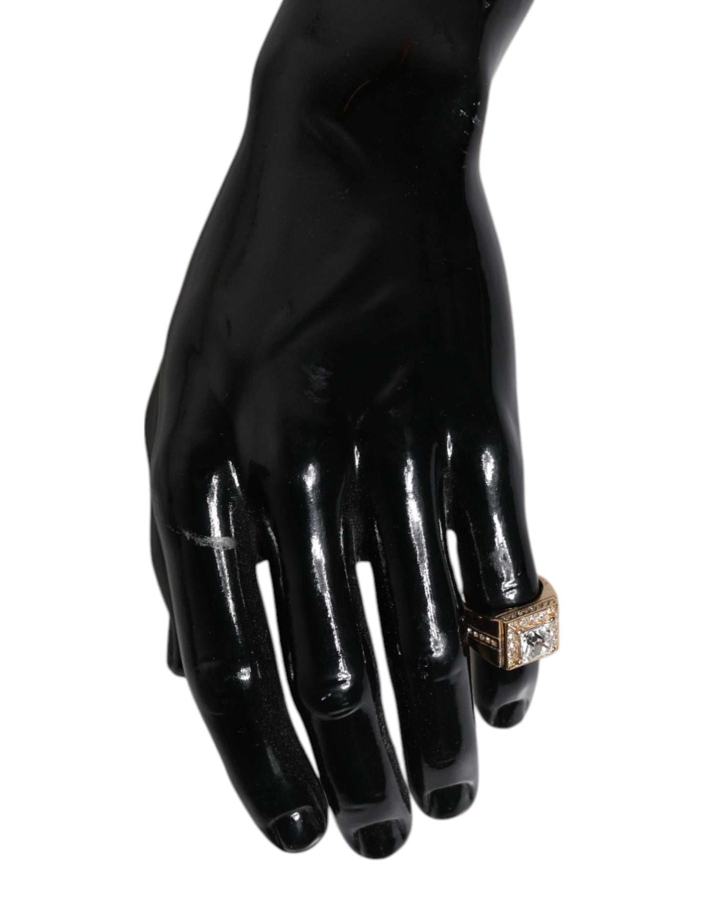 Dolce & Gabbana Gold Tone Sterling Silver 925 Crystals Ring Dolce & Gabbana