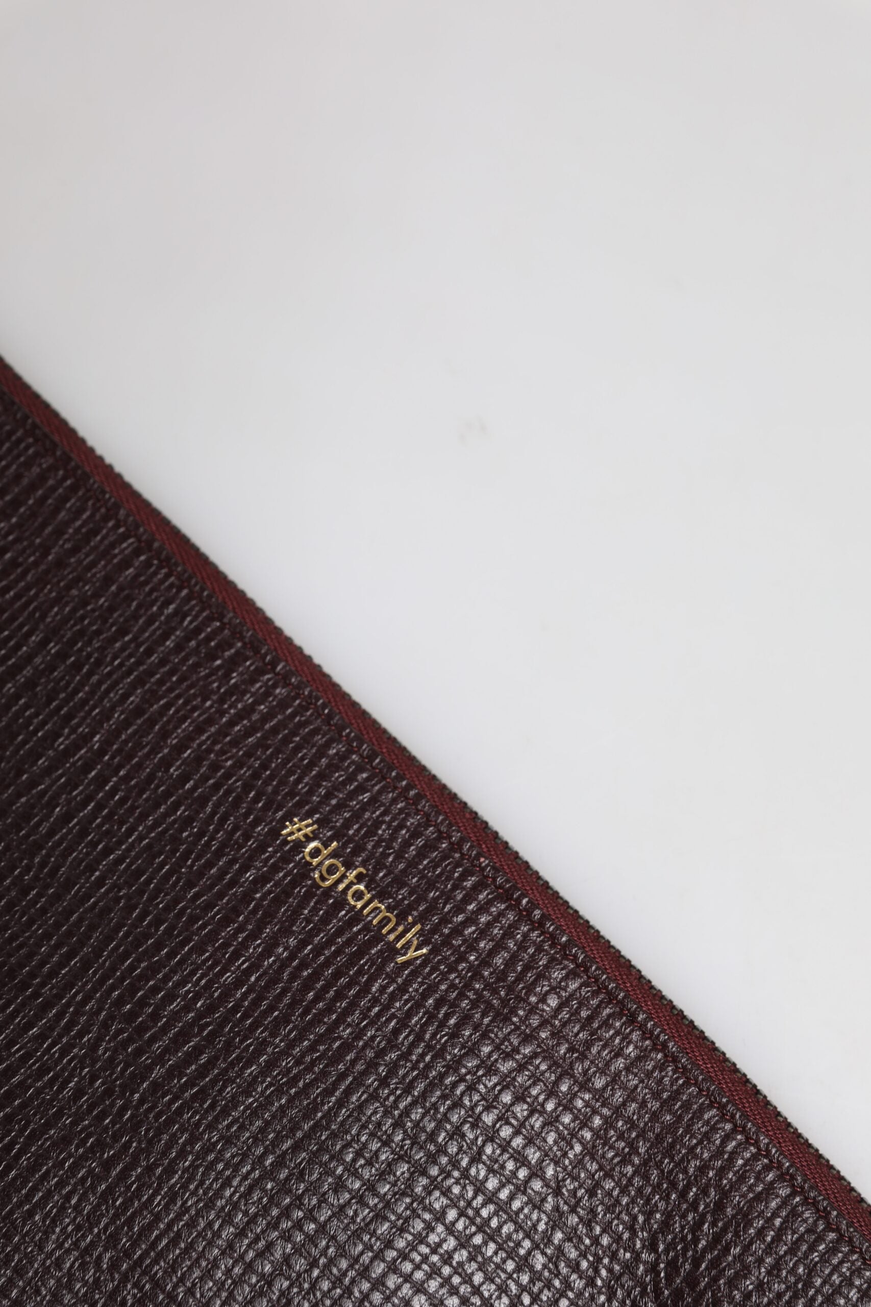 Dolce & Gabbana Brown Leather #DGFAMILY Embellished Men Clutch Pouch Bag Dolce & Gabbana