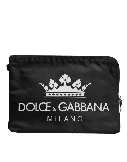 Dolce & Gabbana Black DG Milano Print Nylon Pouch Clutch Bag Dolce & Gabbana
