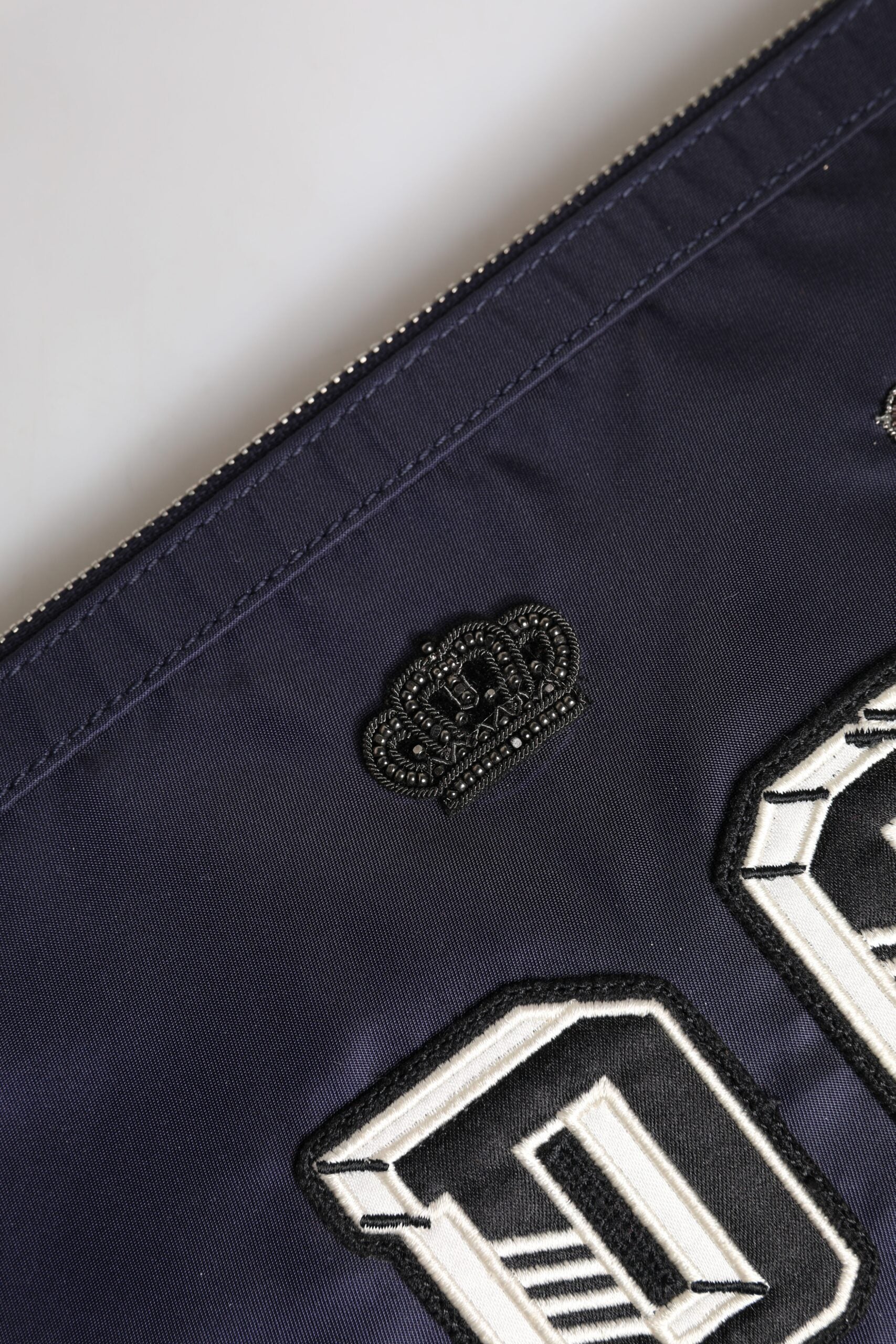 Dolce & Gabbana Blue DG Logo Patch Embellished Pouch Clutch Bag Dolce & Gabbana