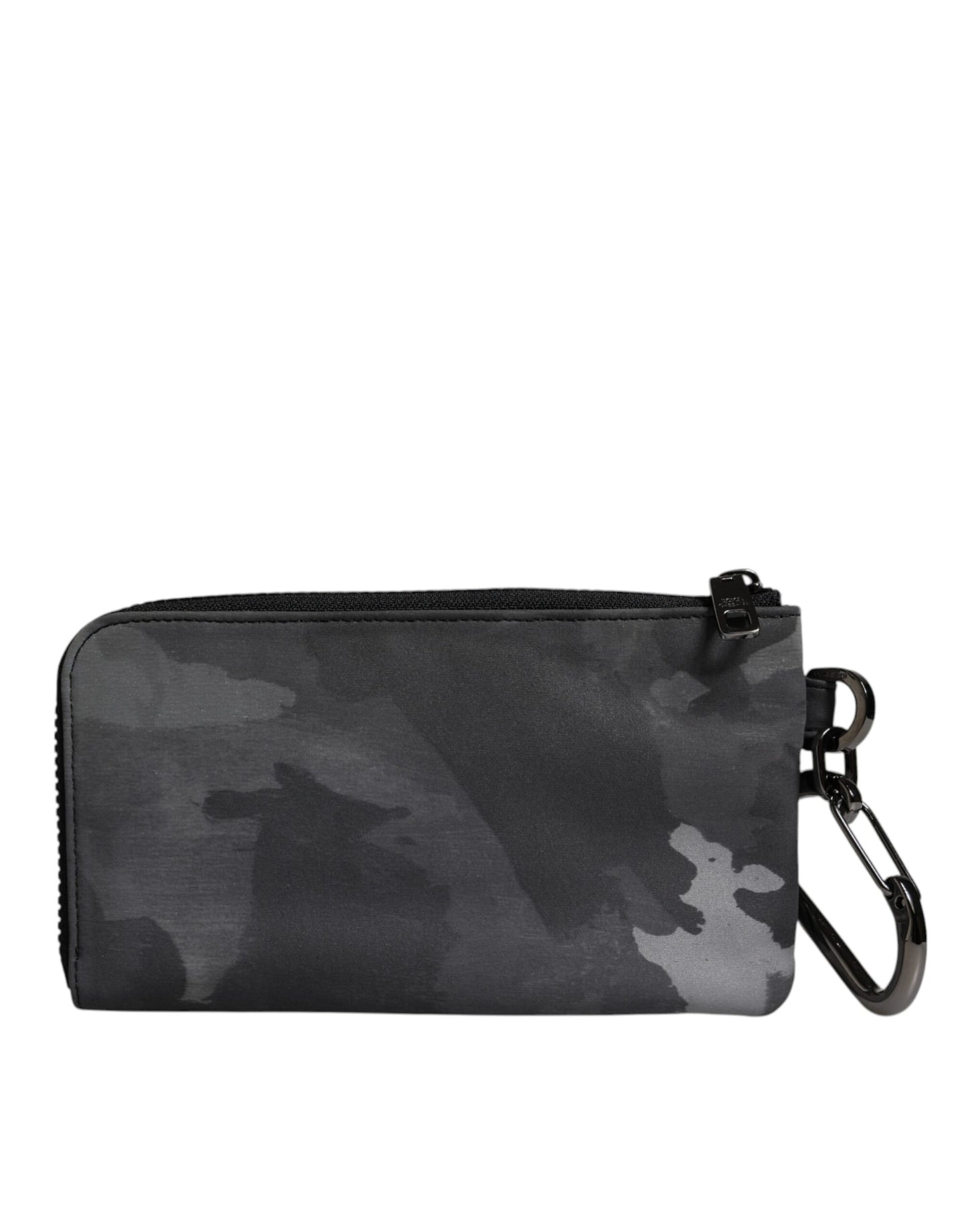 Dolce & Gabbana Black Gray Camouflage Logo Plaque Keyring Pouch Bag Dolce & Gabbana