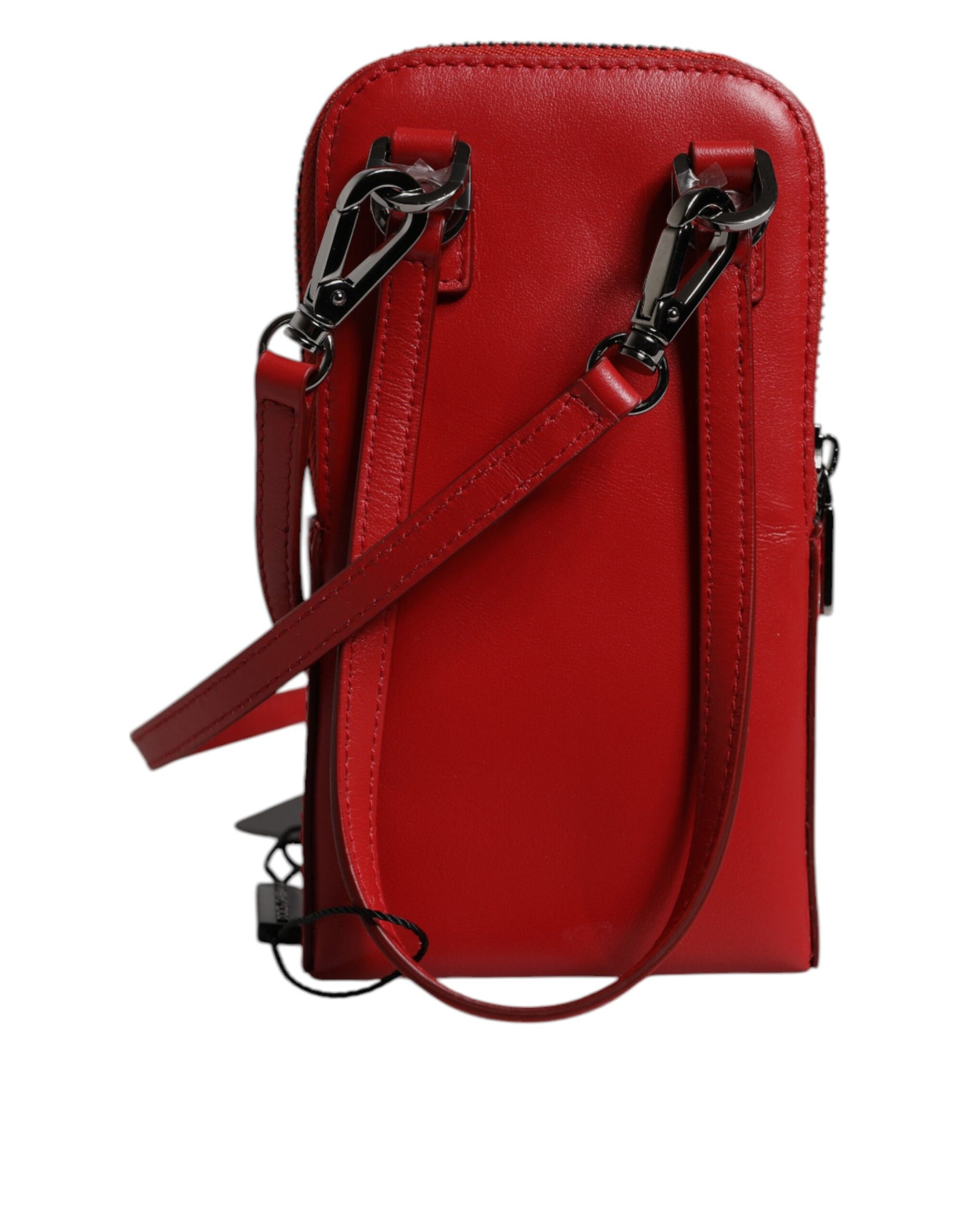 Dolce & Gabbana Red Leather Purse Phone Sling Crossbody Neck Strap Bag Dolce & Gabbana