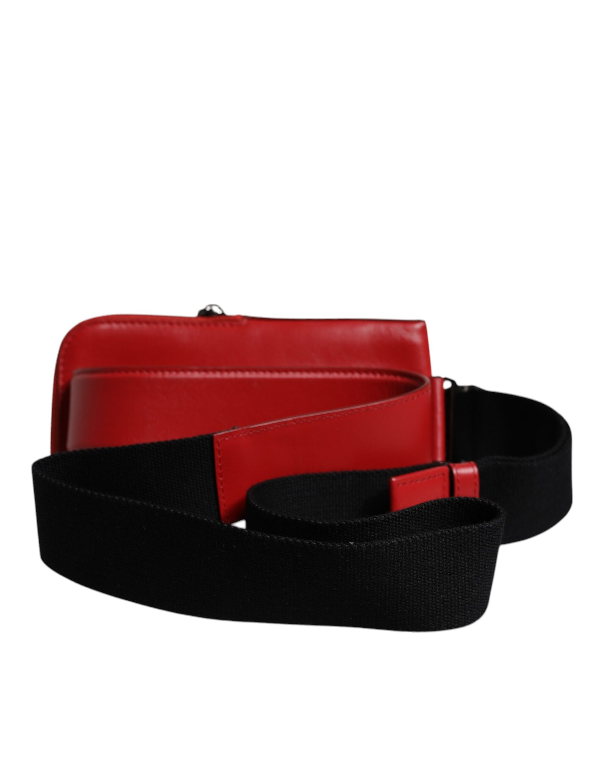 Dolce & Gabbana Red Calfskin Logo Purse Phone Belt Waist Bag Dolce & Gabbana