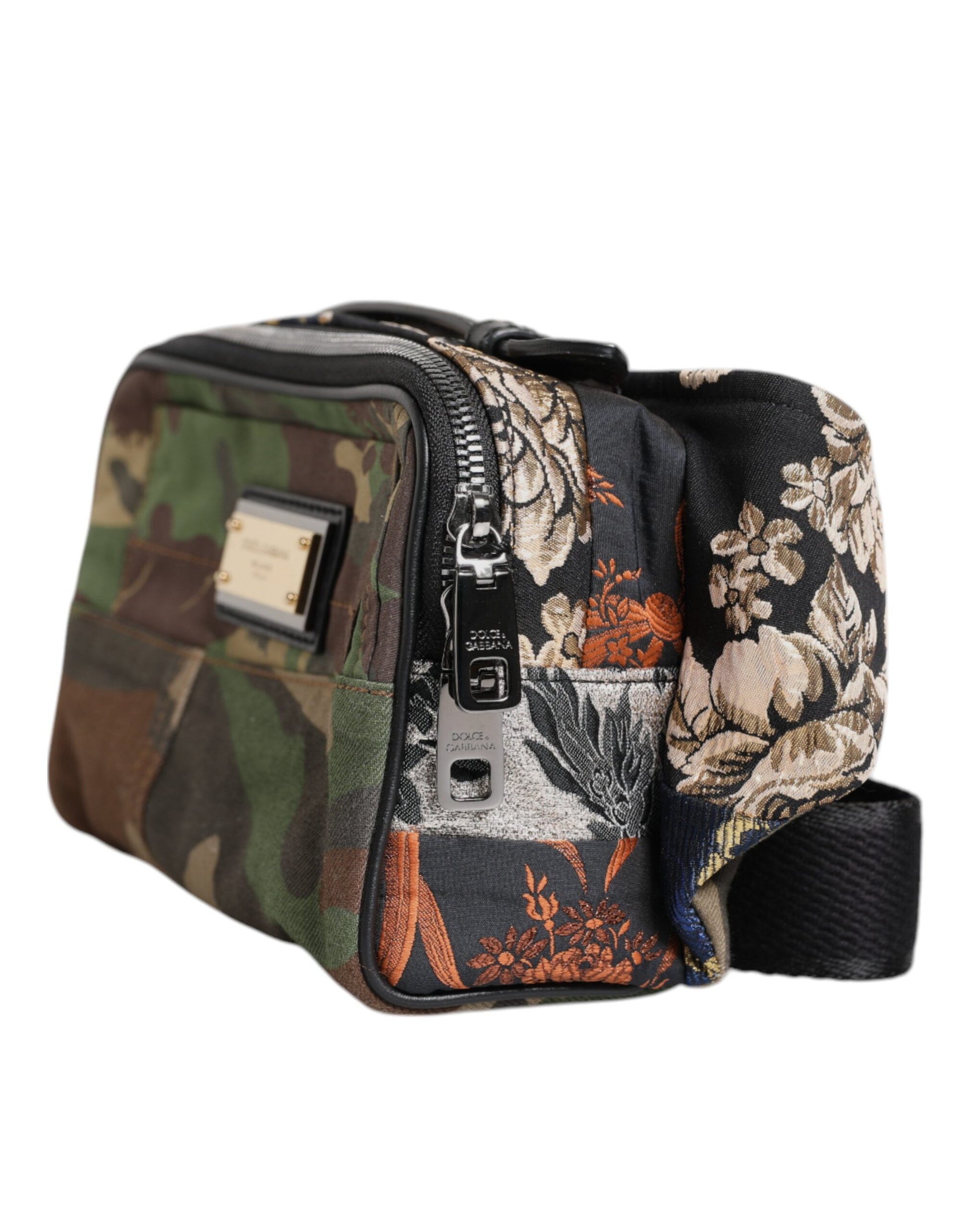 Dolce & Gabbana Multicolor Camouflage Patchwork Logo Waist Fanny Pack Bag Dolce & Gabbana