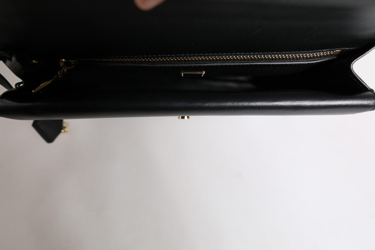 Dolce & Gabbana Black Leather Logo Plaque Document Briefcase Bag Dolce & Gabbana