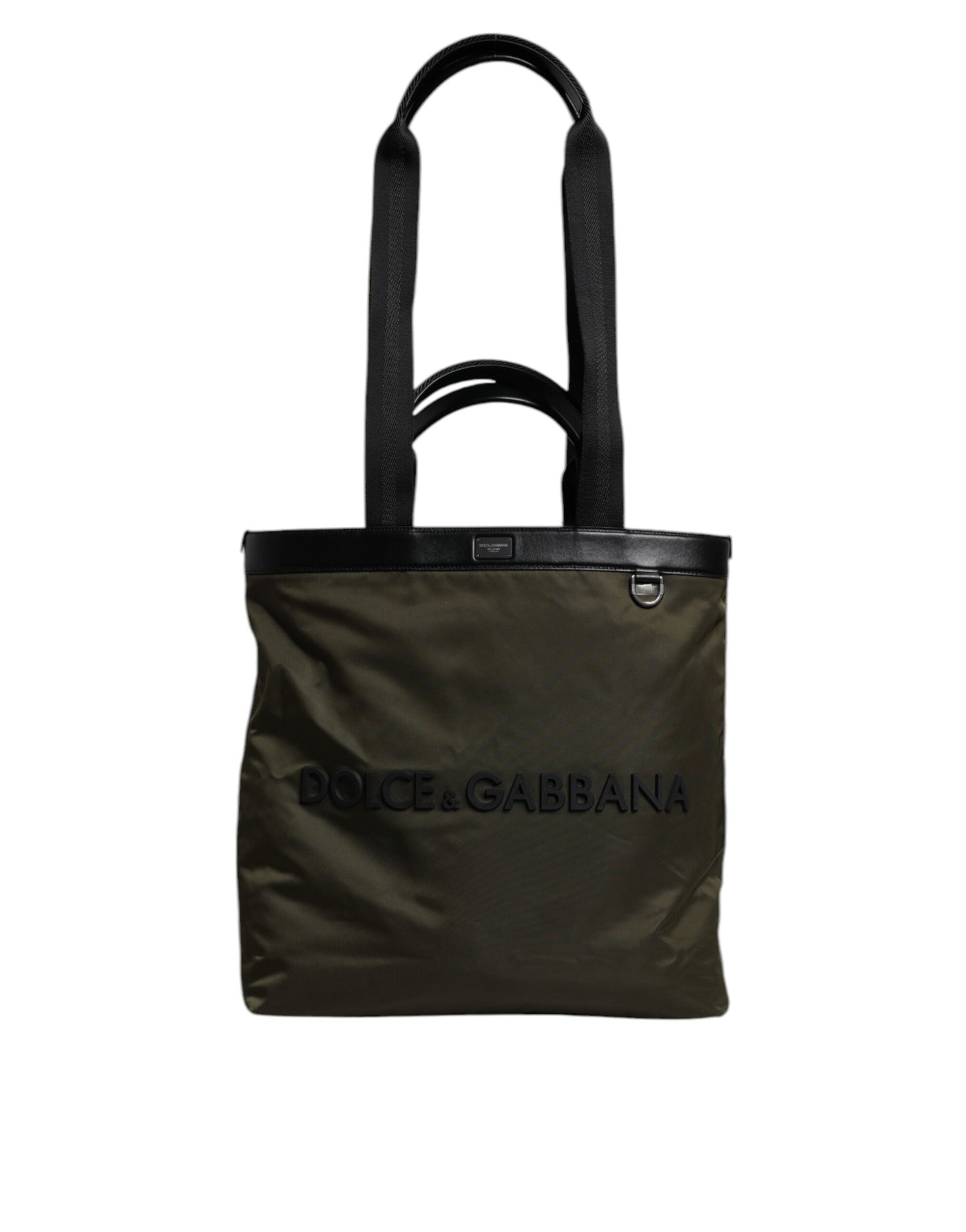 Dolce & Gabbana Military Green Nylon Shoulder Strap Tote Bag Dolce & Gabbana