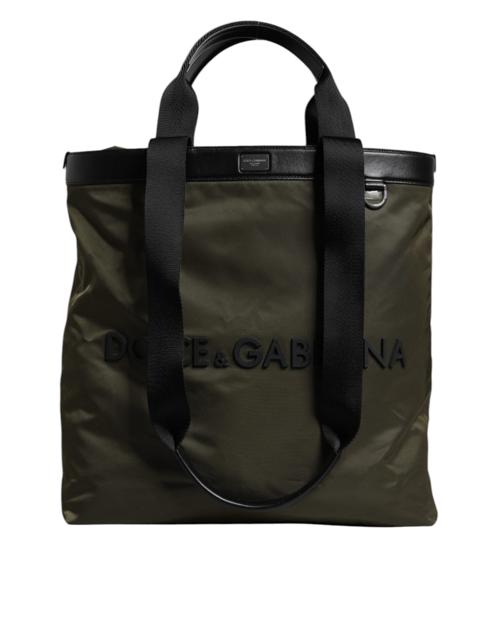 Dolce & Gabbana Military Green Nylon Shoulder Strap Tote Bag Dolce & Gabbana