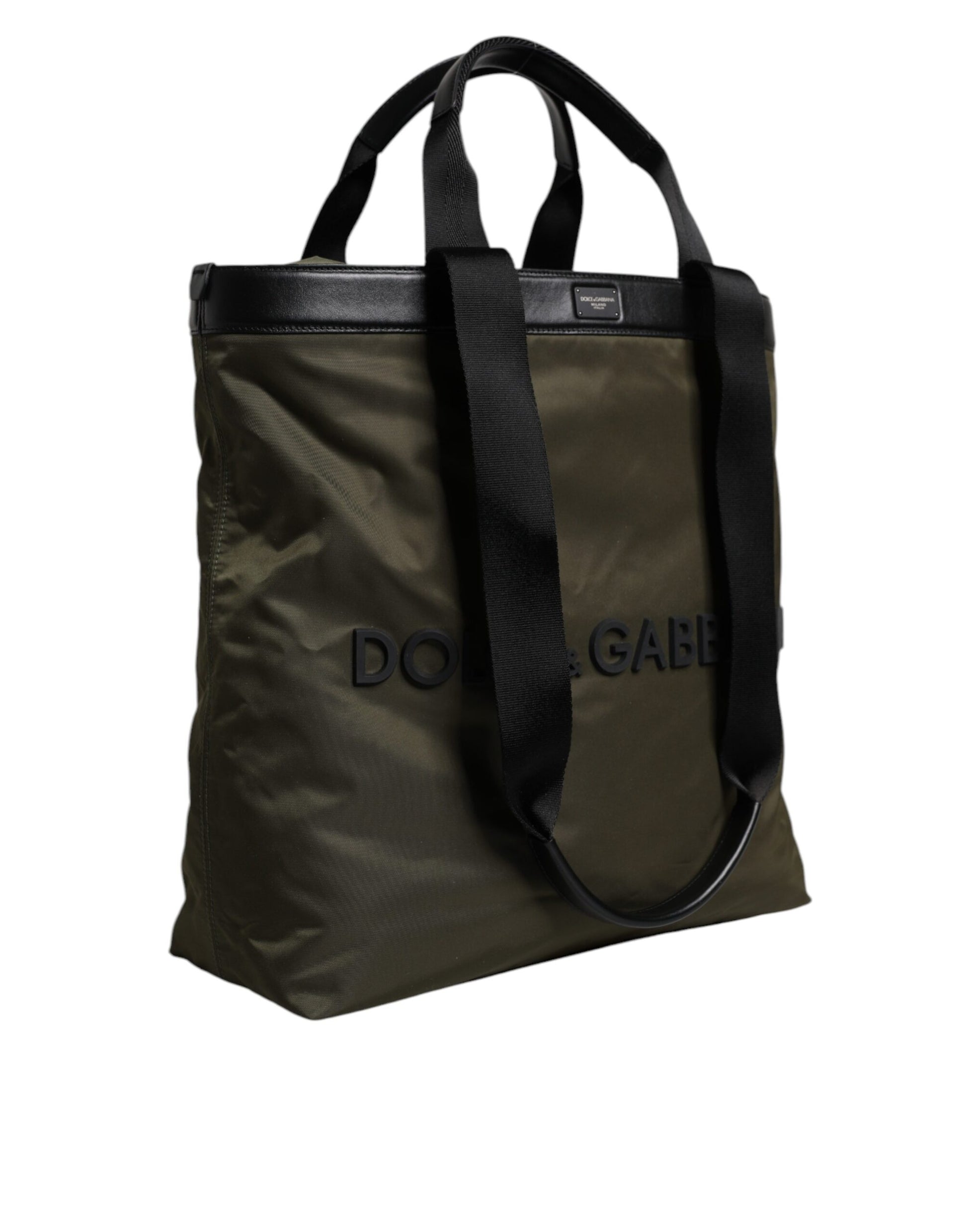 Dolce & Gabbana Military Green Nylon Shoulder Strap Tote Bag Dolce & Gabbana