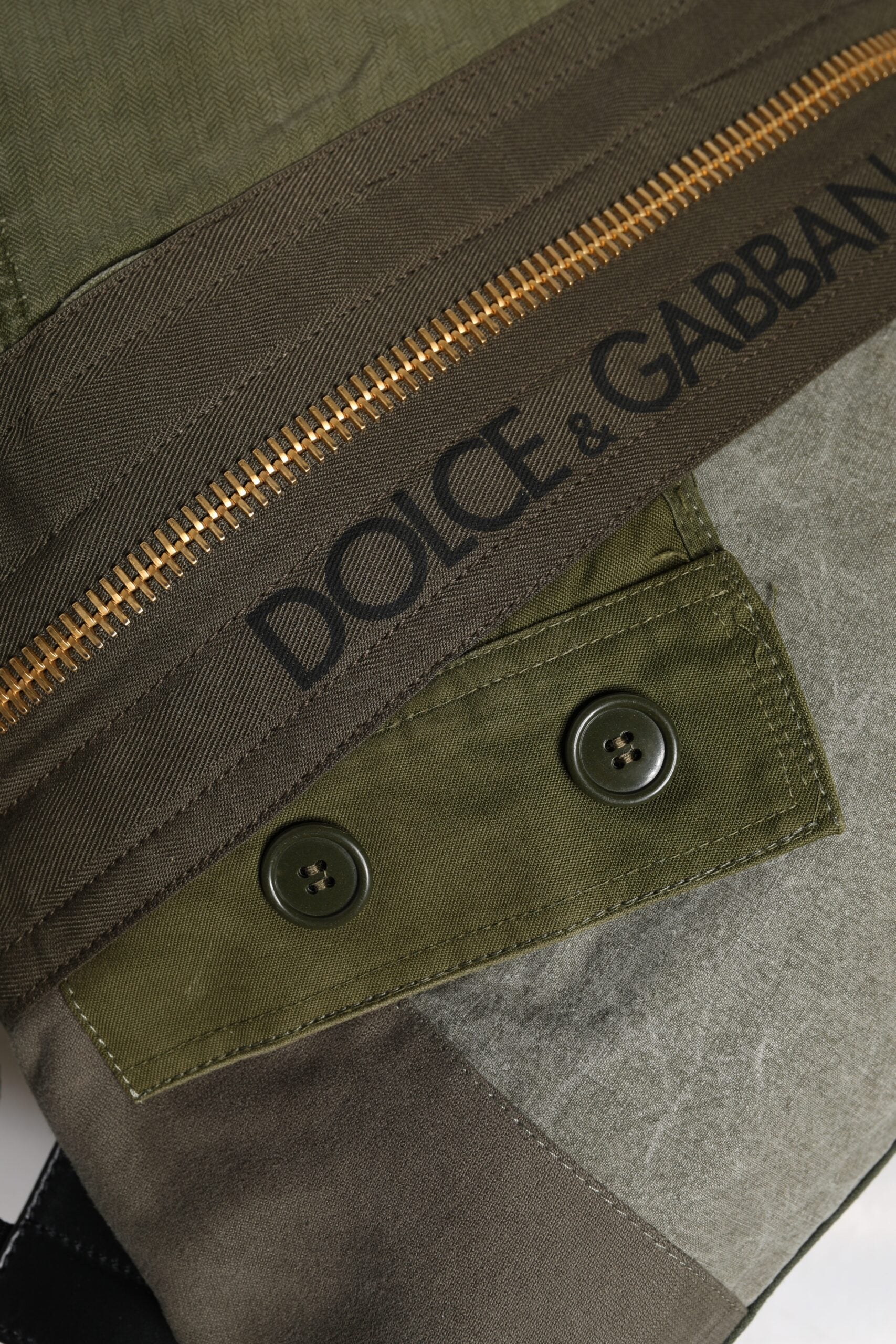 Dolce & Gabbana Military Green Patchwork Rucksack Backpack Bag Dolce & Gabbana