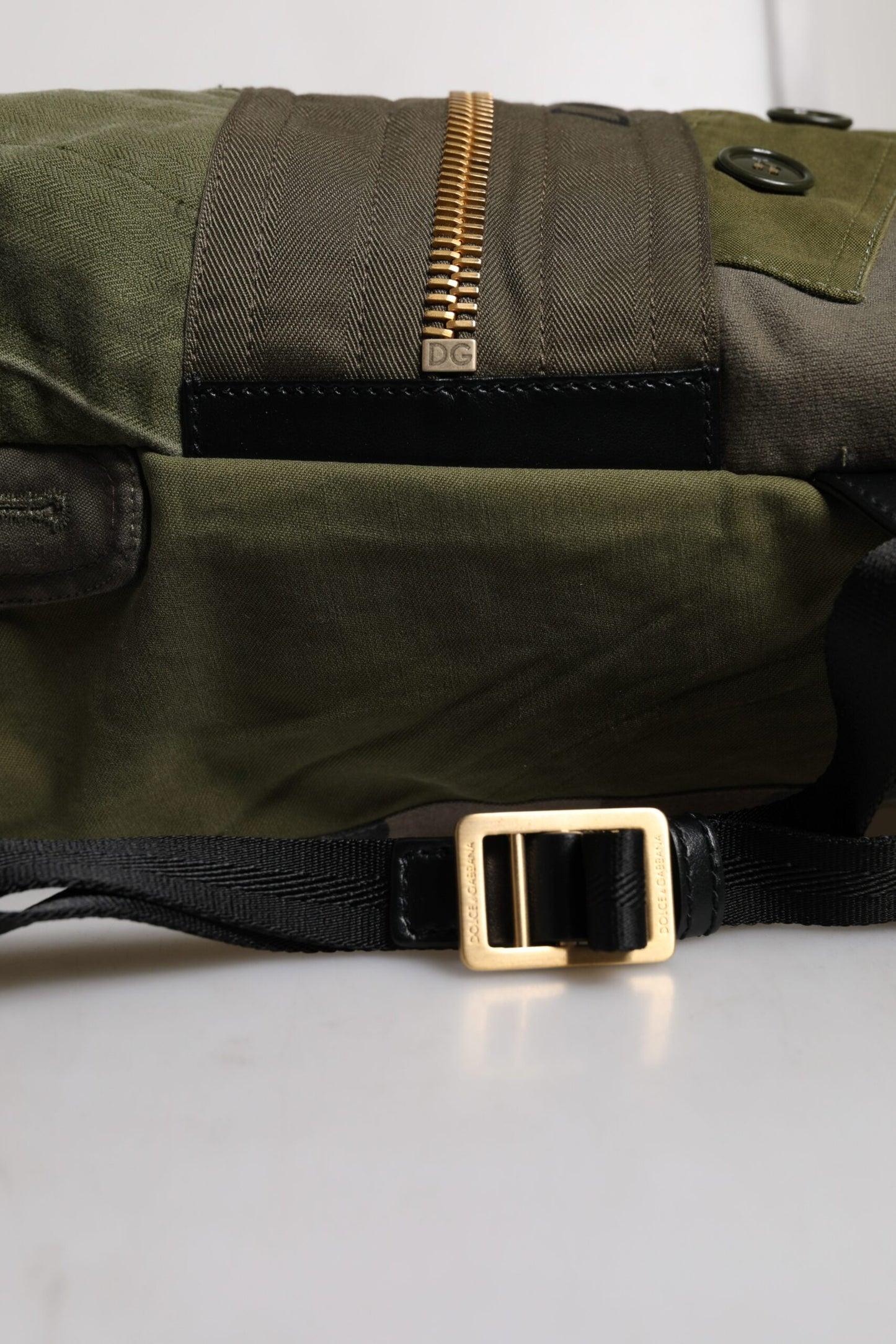Dolce & Gabbana Military Green Patchwork Rucksack Backpack Bag Dolce & Gabbana