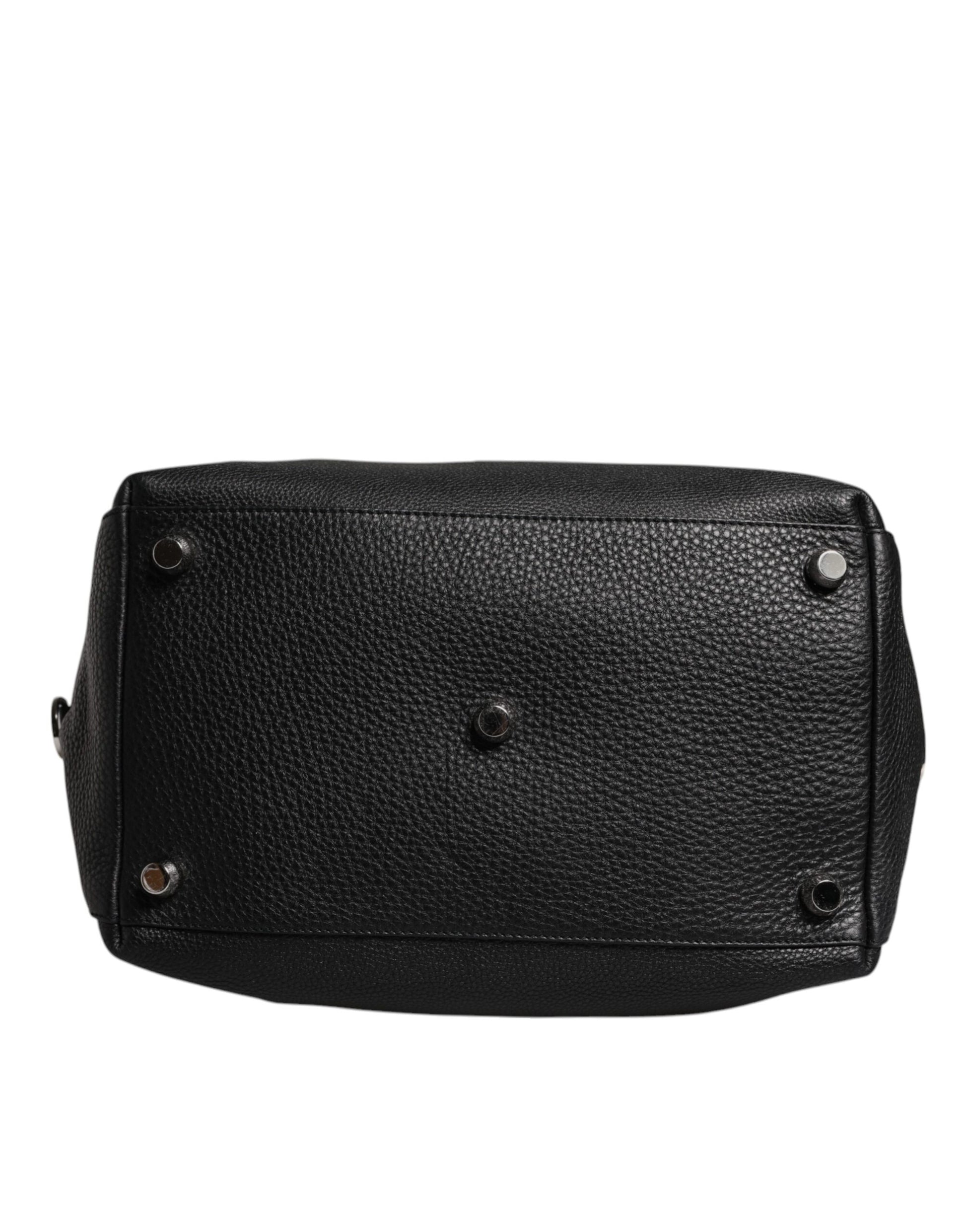 Dolce & Gabbana Black Calfskin Leather Hand Shoulder Duffle Bag Dolce & Gabbana