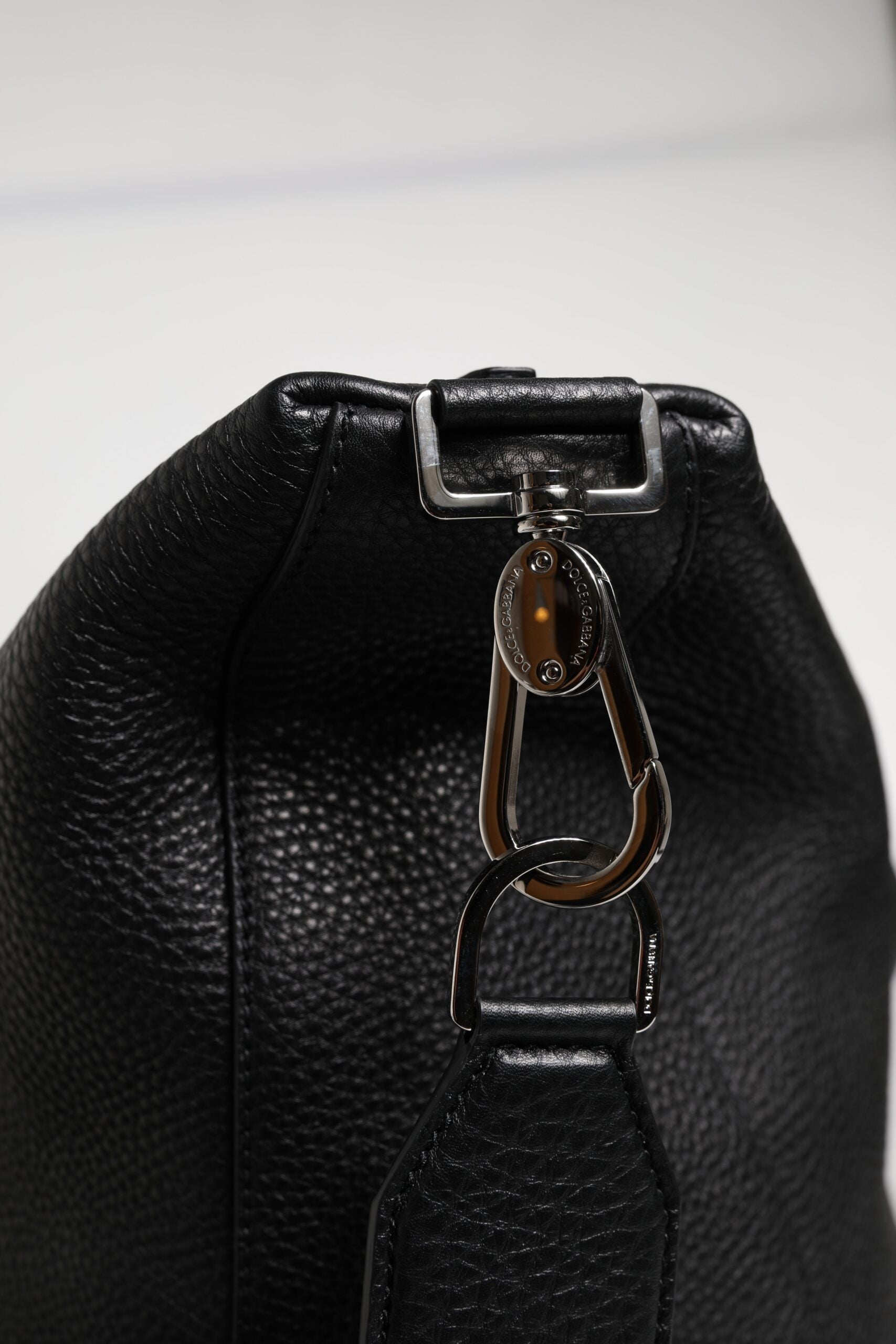 Dolce & Gabbana Black Calfskin Leather Hand Shoulder Duffle Bag Dolce & Gabbana