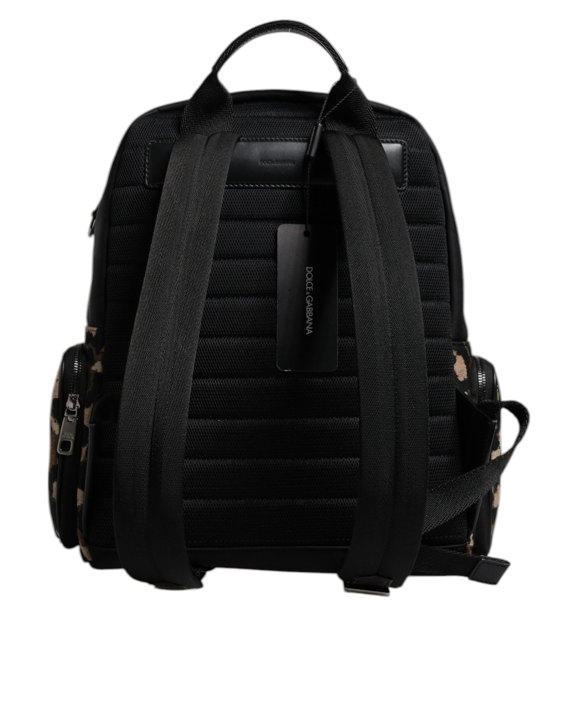 Dolce & Gabbana Multicolor Leopard Print DG Logo Plaque Men Backpack Bag