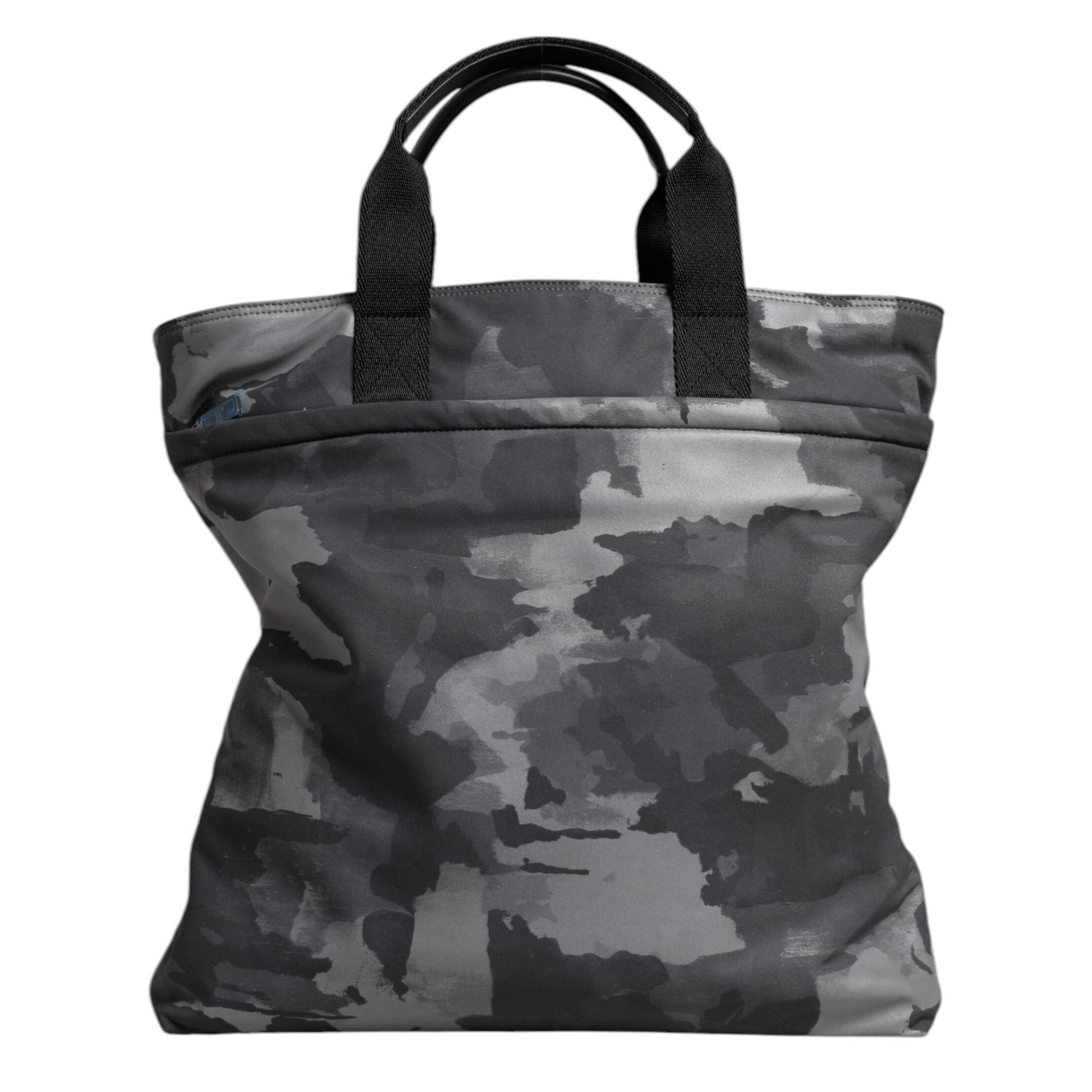 Dolce & Gabbana Gray Camo Cotton Multiple Compartments Tote Bag Dolce & Gabbana