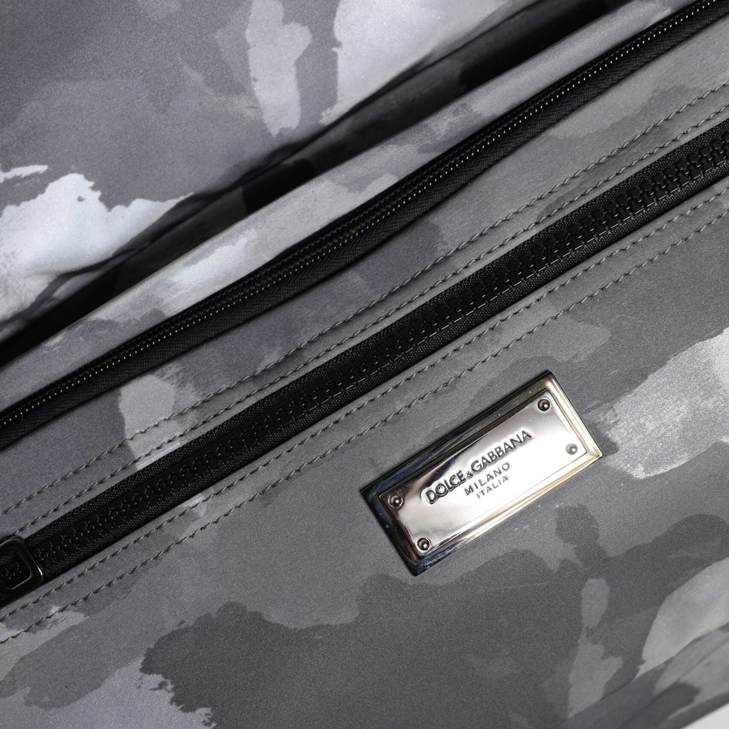 Dolce & Gabbana Gray Camo Cotton Multiple Compartments Tote Bag Dolce & Gabbana