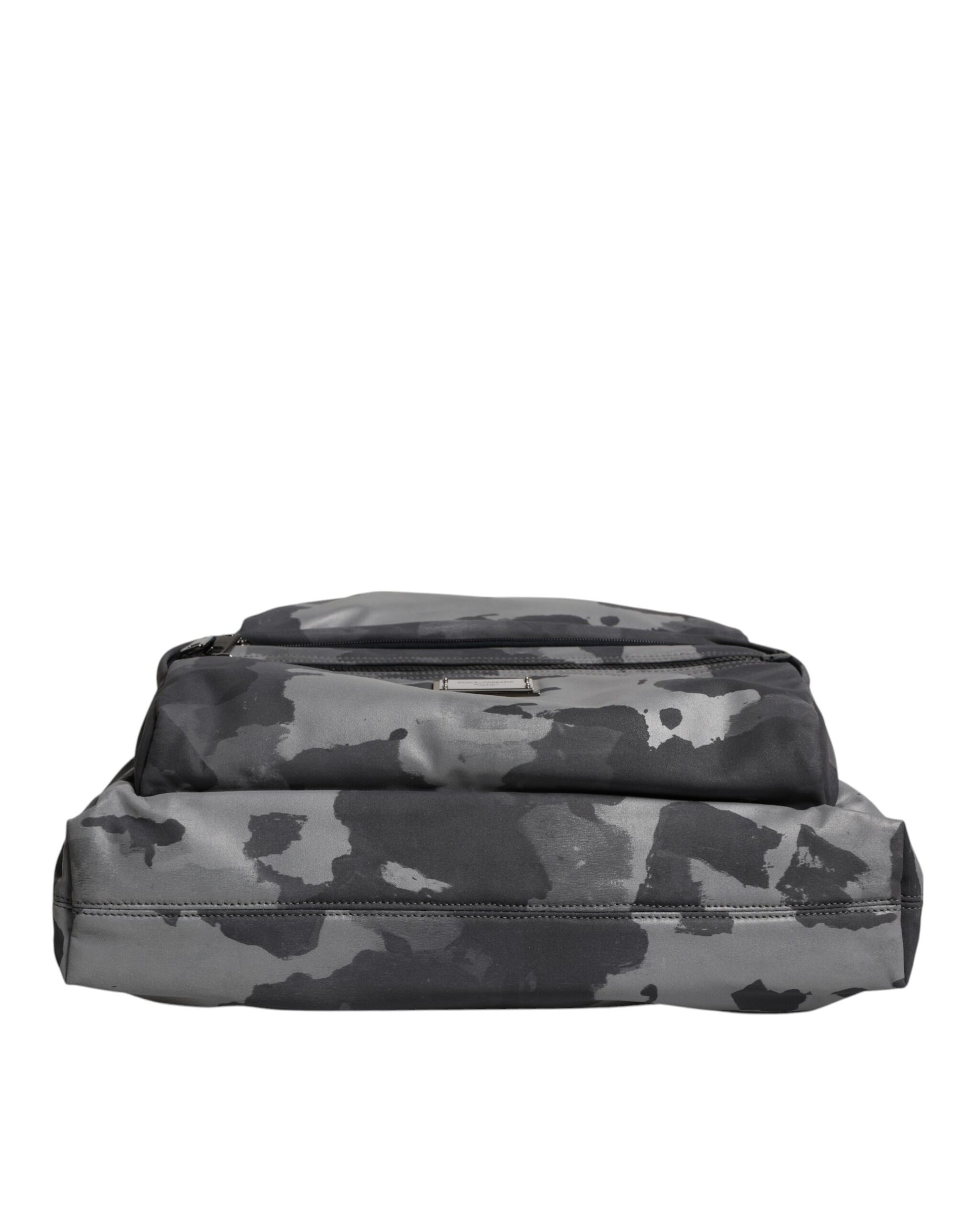 Dolce & Gabbana Gray Camo Cotton Multiple Compartments Tote Bag Dolce & Gabbana