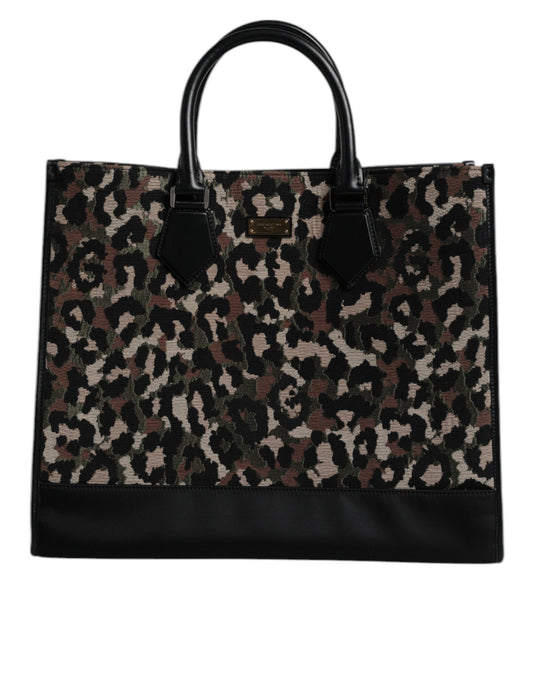 Dolce & Gabbana Multicolor Leopard Shopping Tote Shoulder Bag Dolce & Gabbana