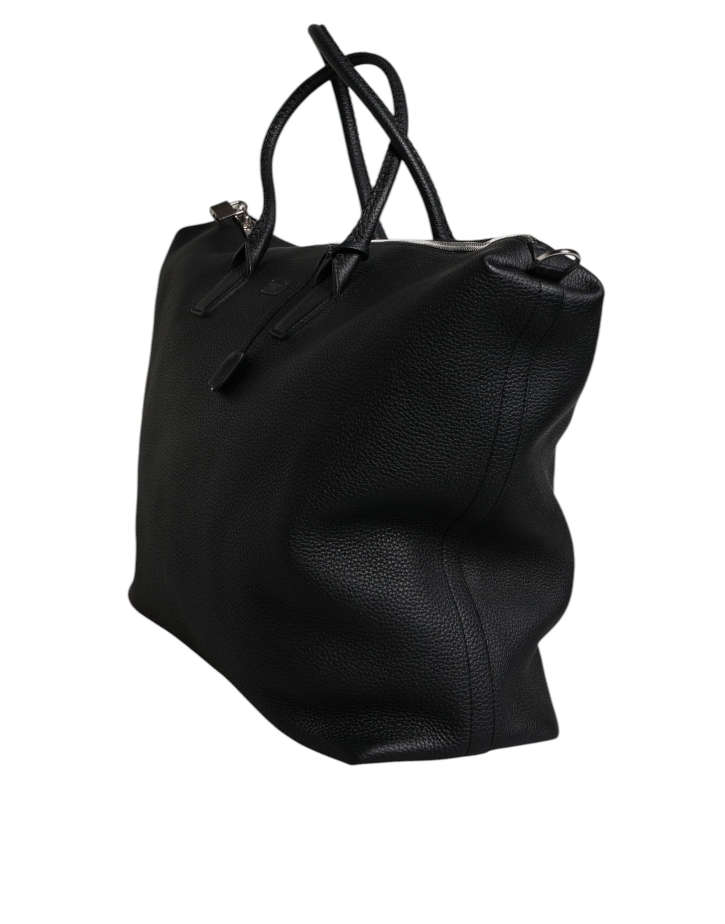 Dolce & Gabbana Black Calfskin Leather Hand Shoulder Duffle Bag Dolce & Gabbana