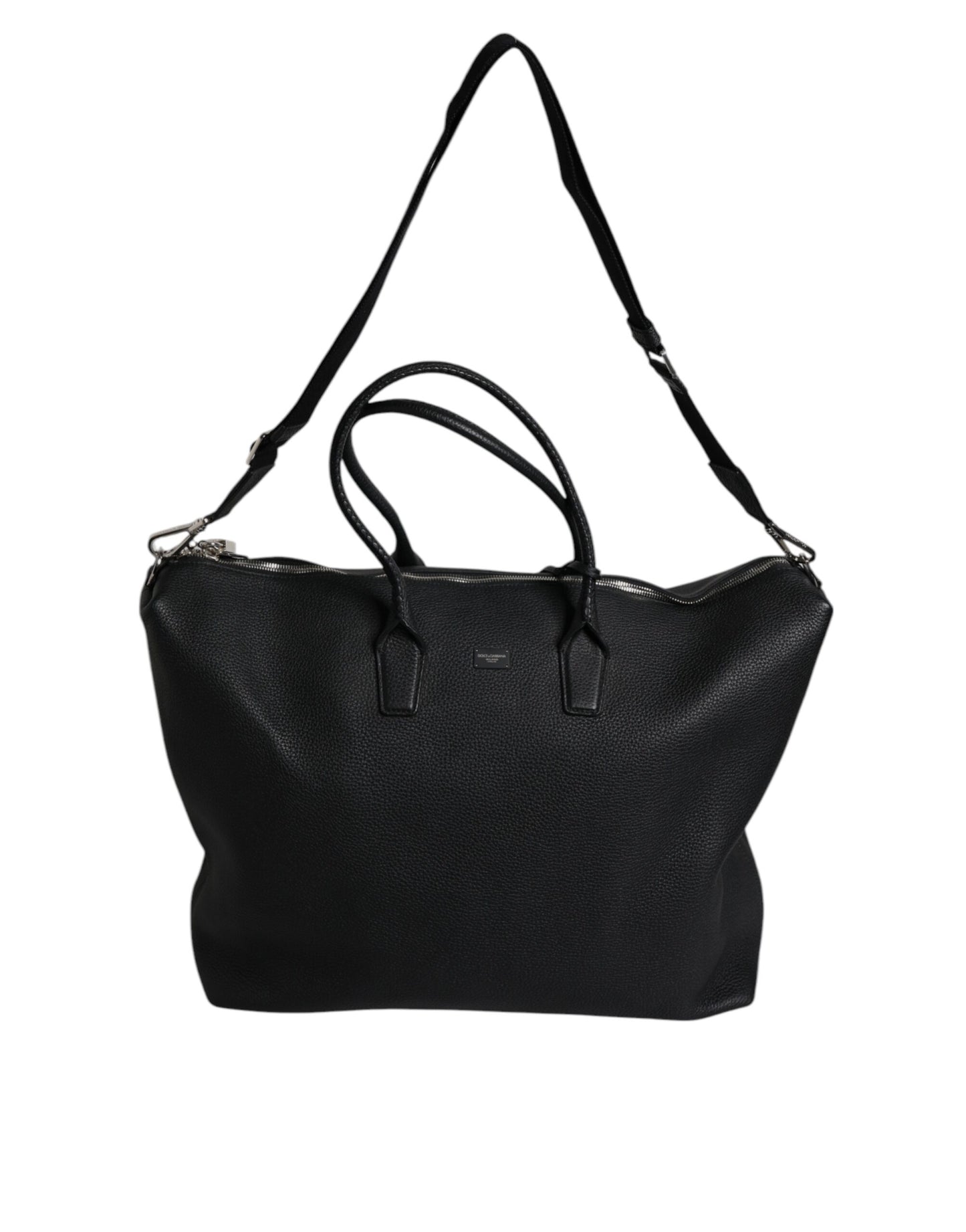 Dolce & Gabbana Black Calfskin Leather Hand Shoulder Duffle Bag Dolce & Gabbana