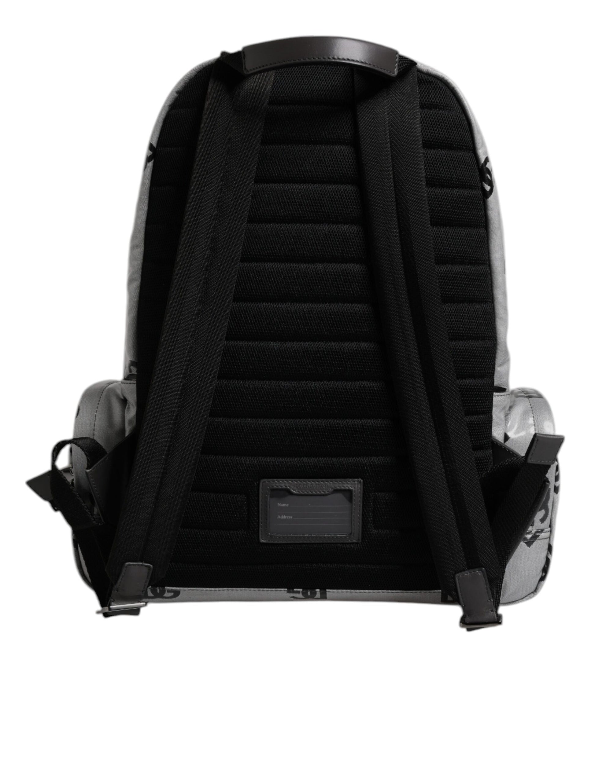 Dolce & Gabbana Polyester Gray Black DG Logo Plaque Backpack Bag Dolce & Gabbana