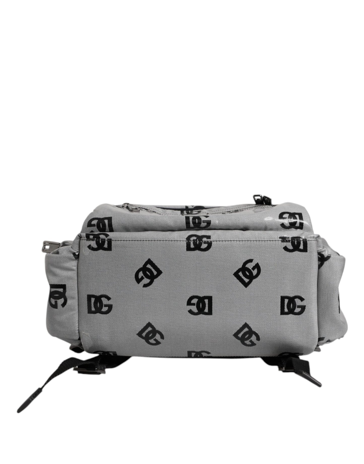 Dolce & Gabbana Polyester Gray Black DG Logo Plaque Backpack Bag Dolce & Gabbana