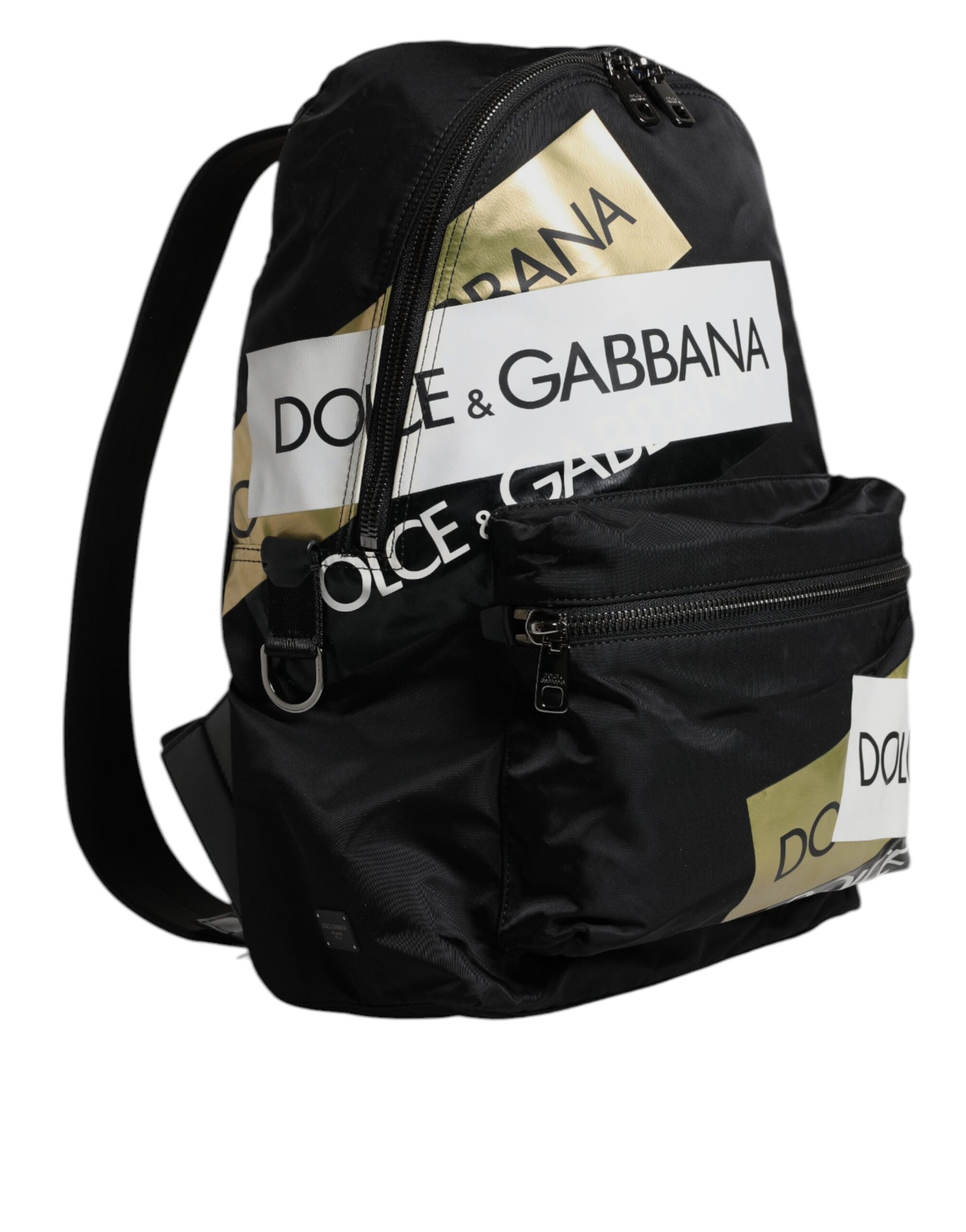Dolce & Gabbana Black Logo Tape Polyamide School Travel Backpack Bag Dolce & Gabbana