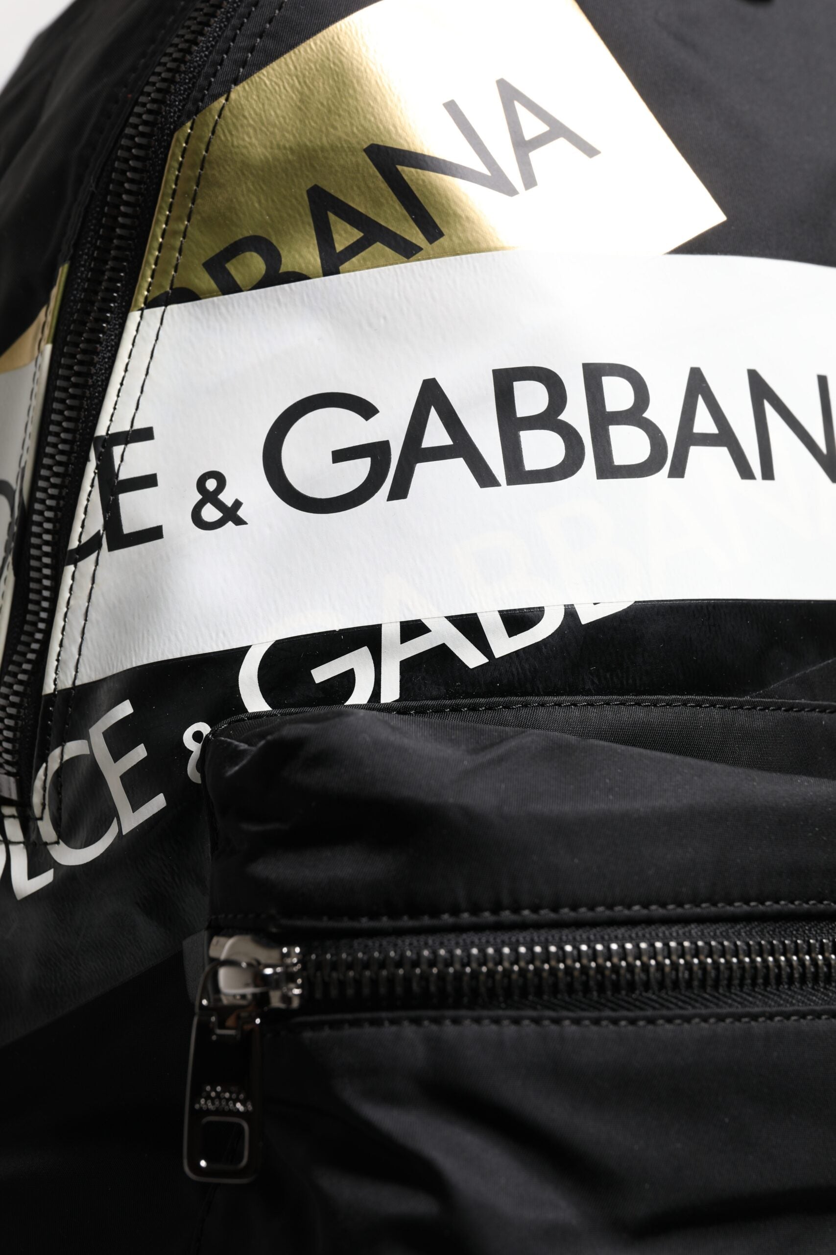 Dolce & Gabbana Black Logo Tape Polyamide School Travel Backpack Bag Dolce & Gabbana