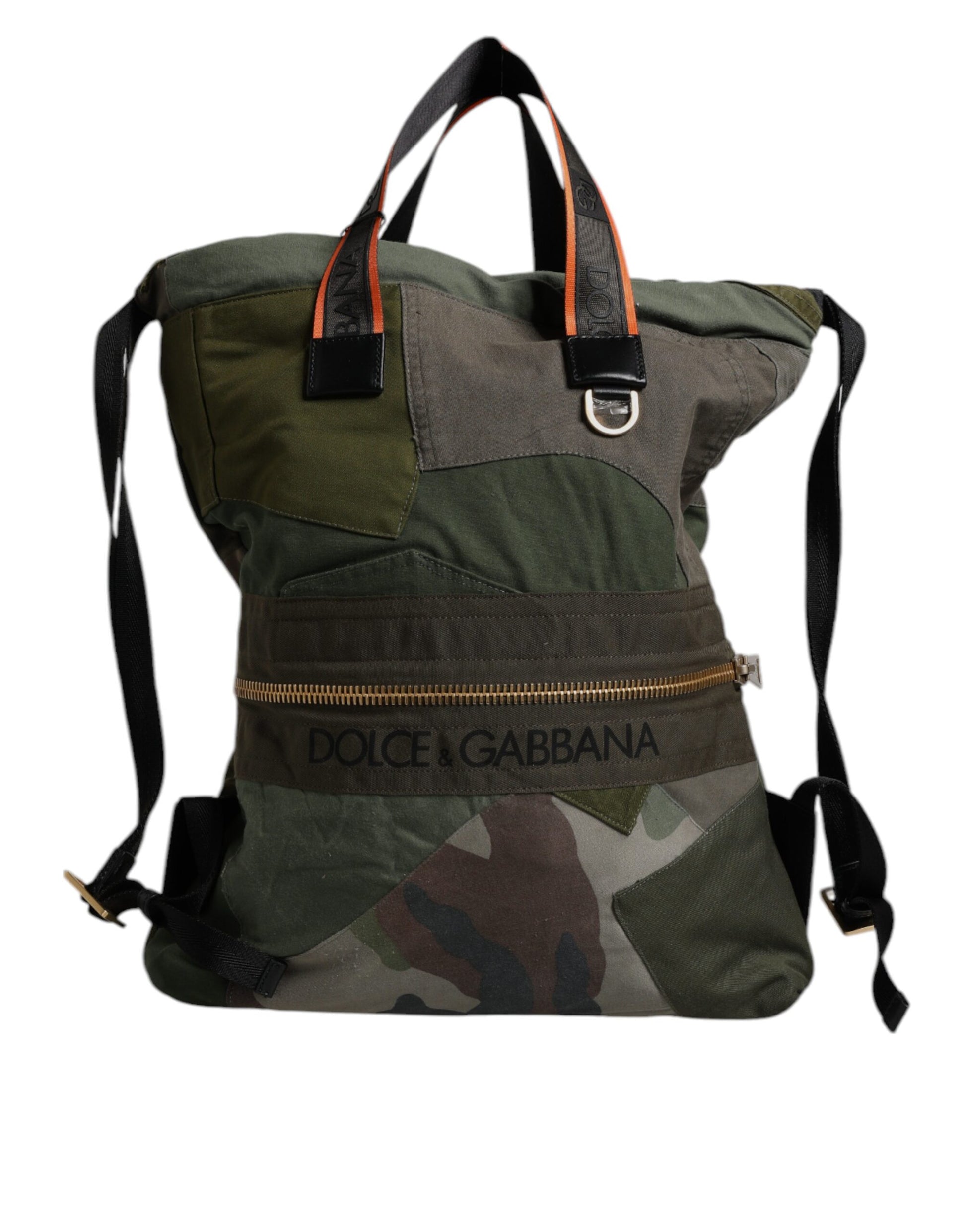Dolce & Gabbana Military Green Patchwork Rucksack Backpack Bag Dolce & Gabbana