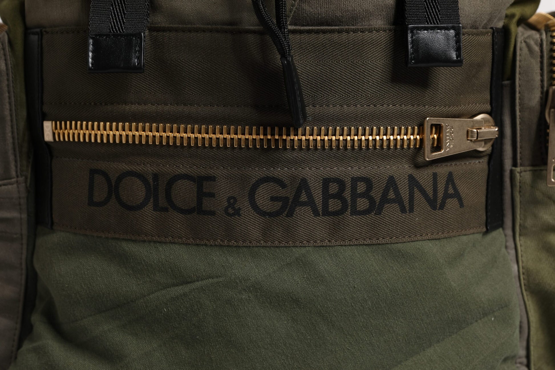 Dolce & Gabbana Military Green Patchwork School Backpack Bag Dolce & Gabbana