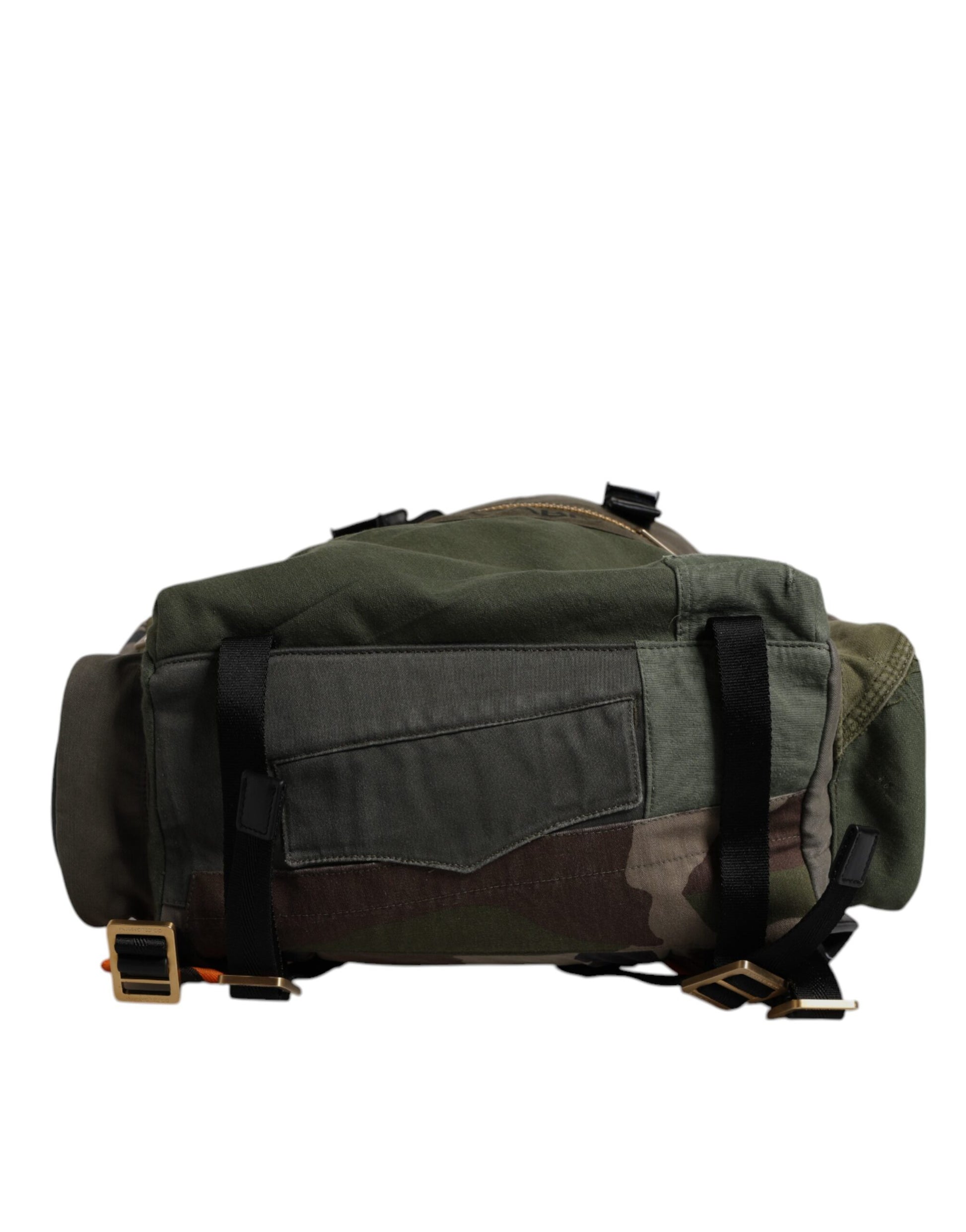 Dolce & Gabbana Military Green Patchwork School Backpack Bag Dolce & Gabbana
