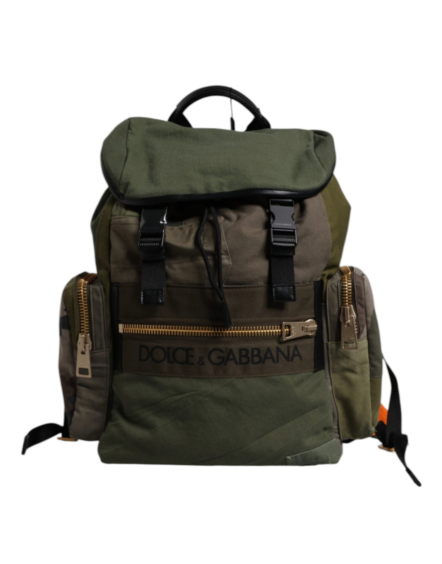Dolce & Gabbana Military Green Patchwork Travel Backpack Bag Dolce & Gabbana