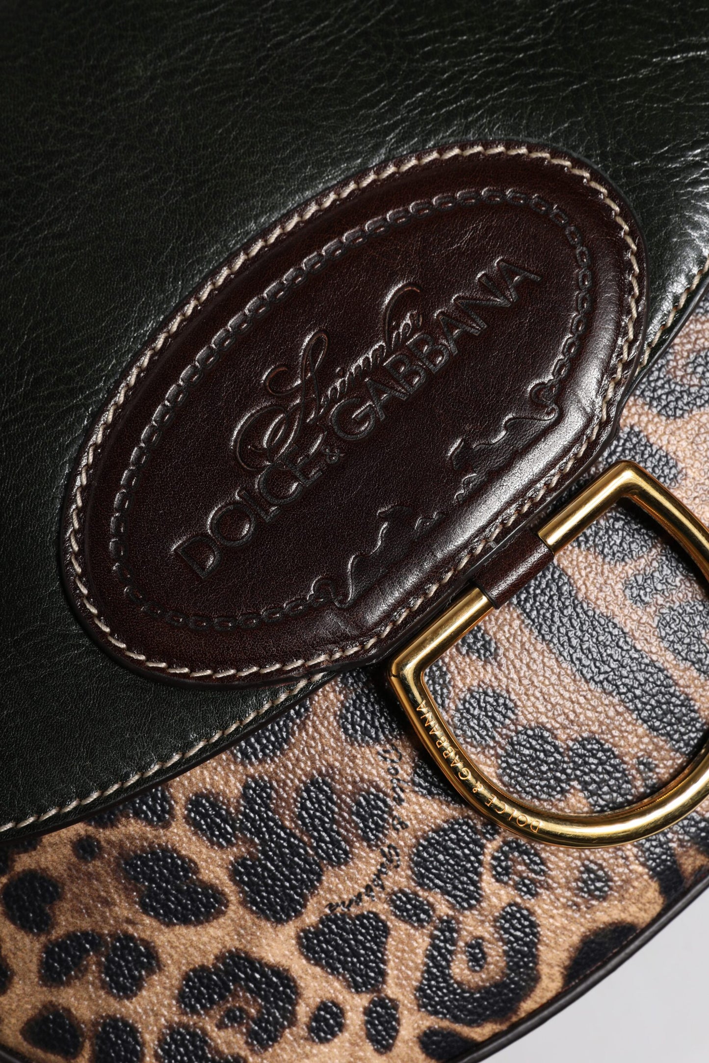 Dolce & Gabbana Black Brown Leopard Leather Shoulder Strap Bag Dolce & Gabbana