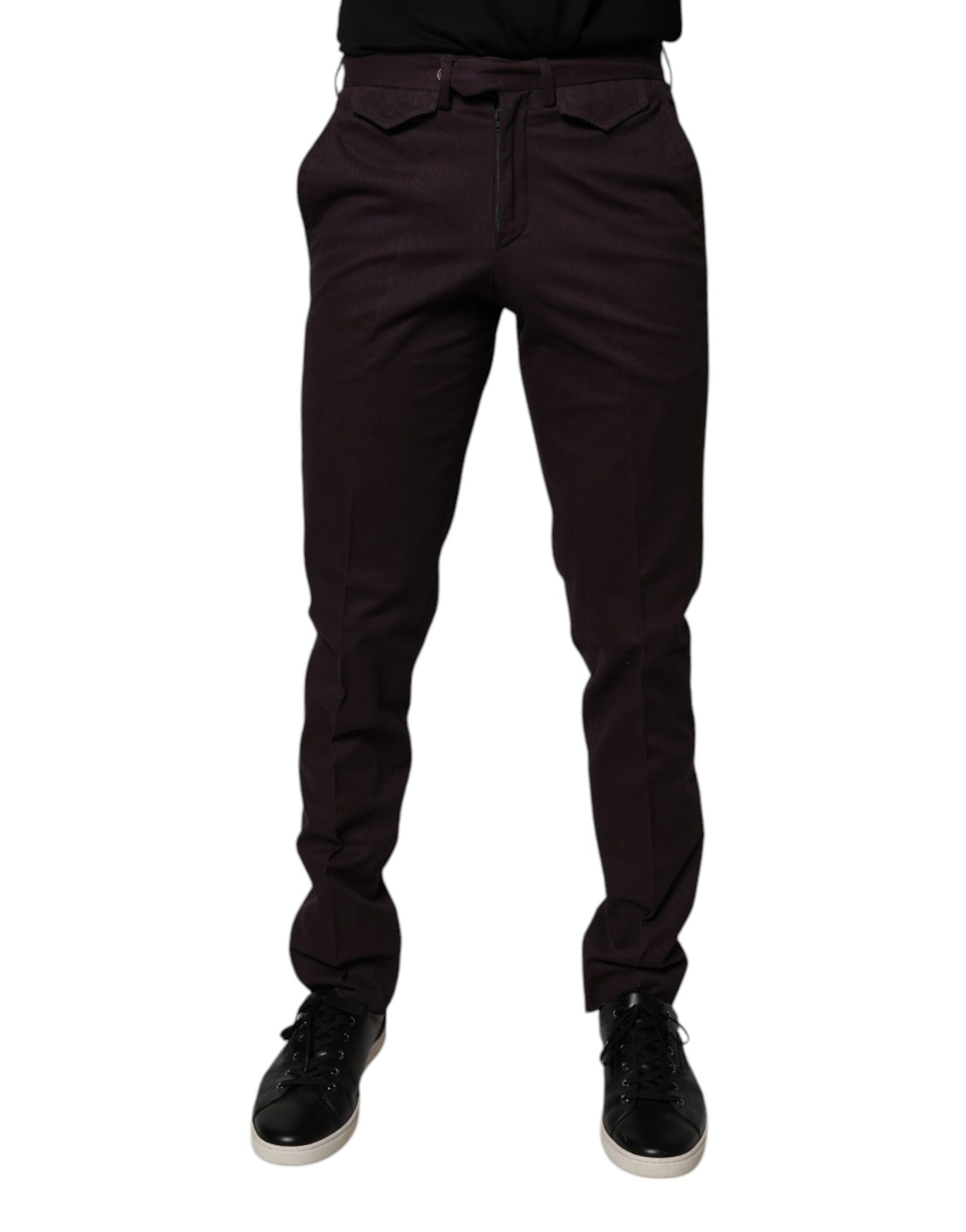 BENCIVENGA Brown Pure Cotton Slim Fit Men Dress Pants BENCIVENGA