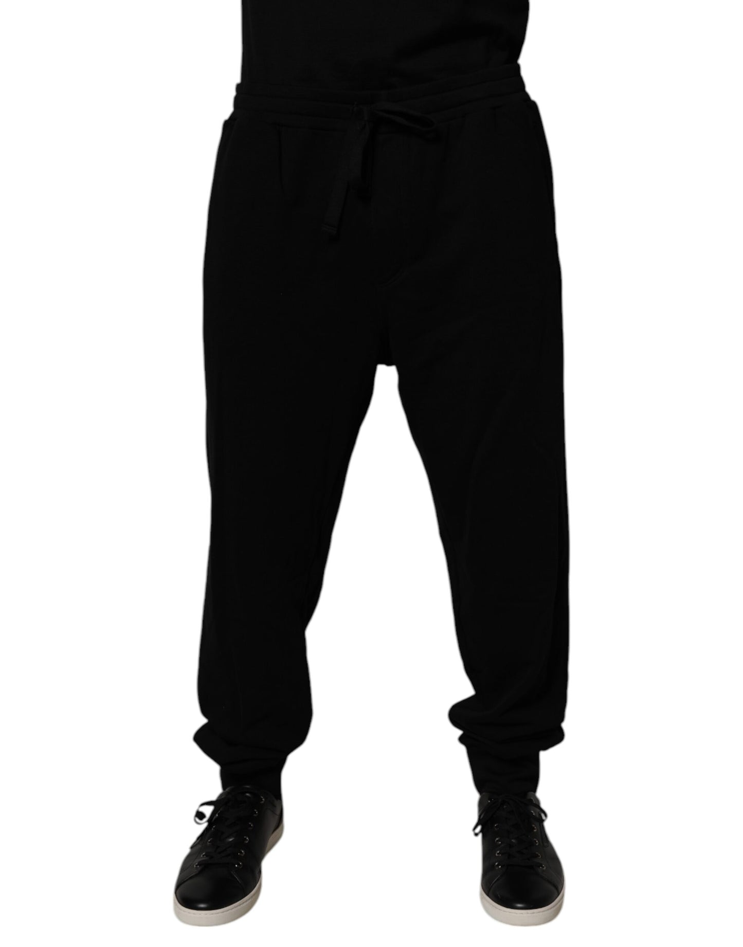Dolce & Gabbana Black Cotton Crown Logo Jogger Pants Dolce & Gabbana