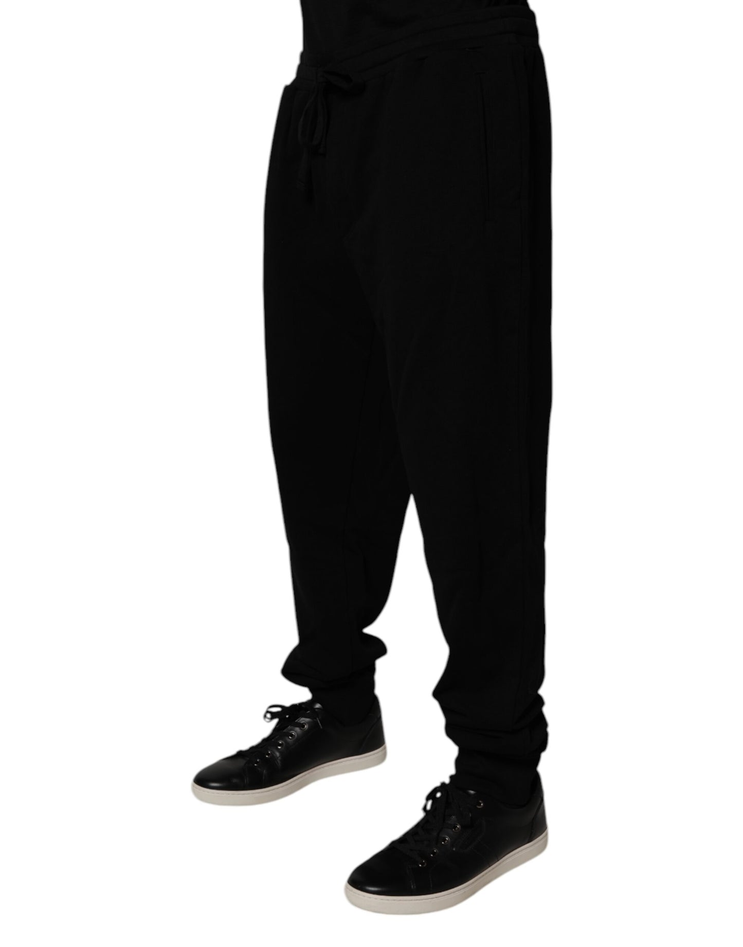 Dolce & Gabbana Black Cotton Crown Logo Jogger Pants Dolce & Gabbana